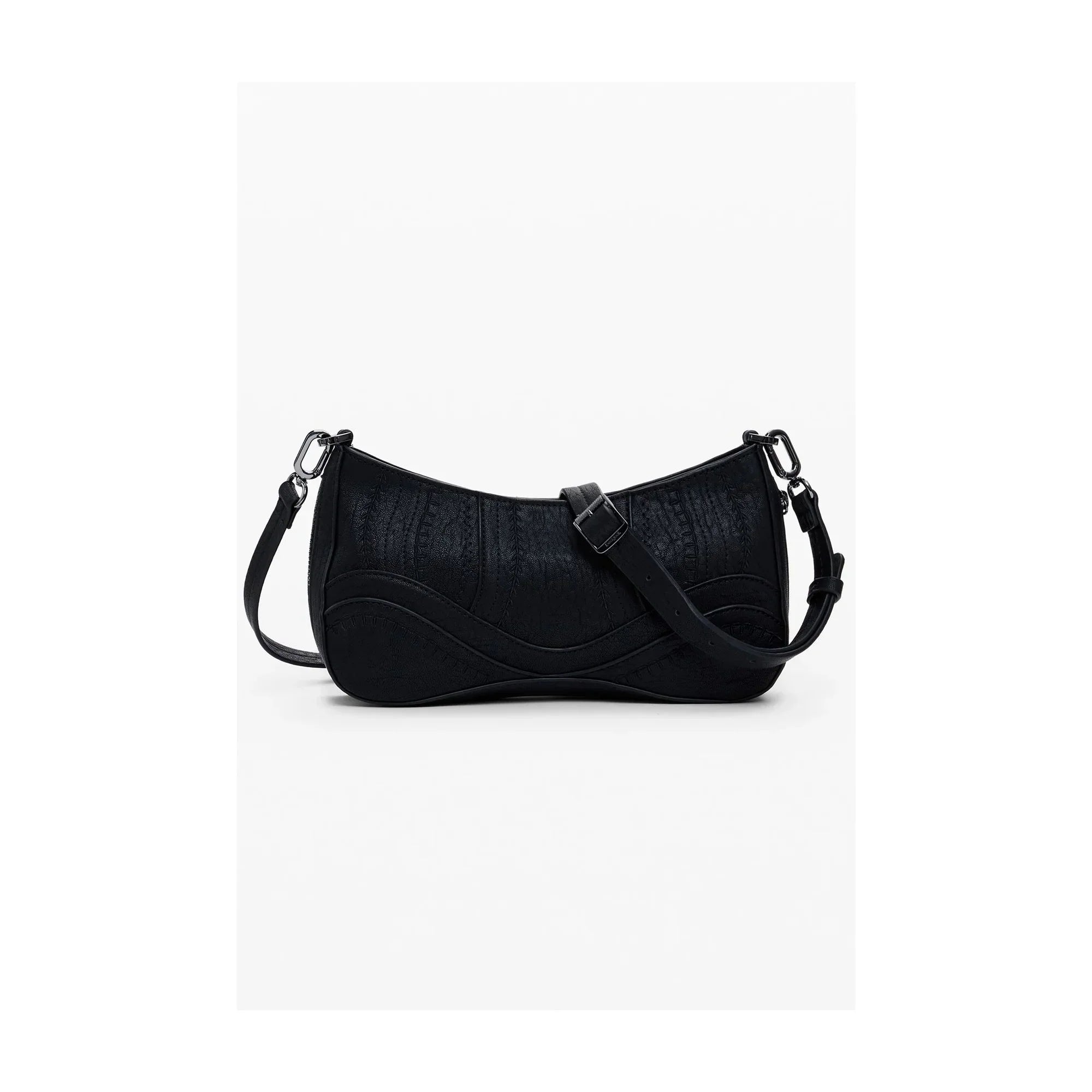 DESIGUAL Borsa Donna Nera a Spalla Embro Patch Alsacia