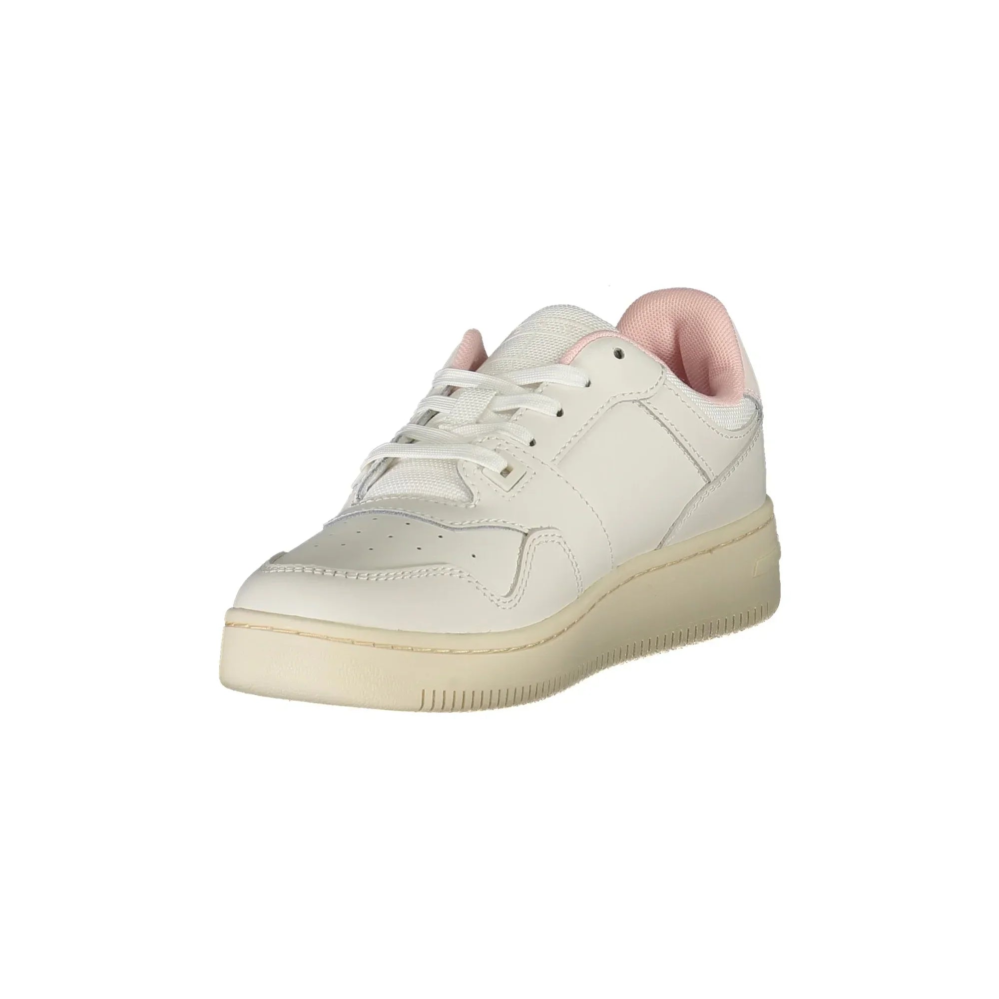 TOMMY HILFIGER Scarpe Sneakers Donna Bianche con Dettagli Rosa