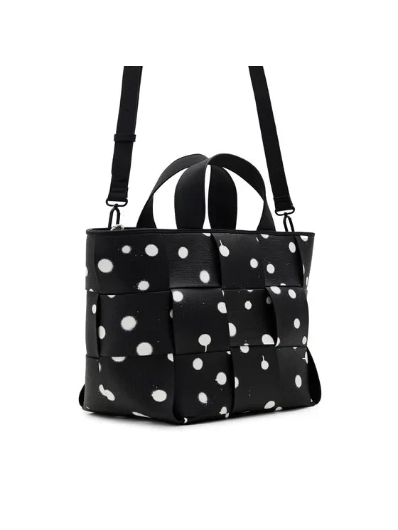 DESIGUAL Borsa Donna Nera a Mano e Spalla con Tracolla Catena