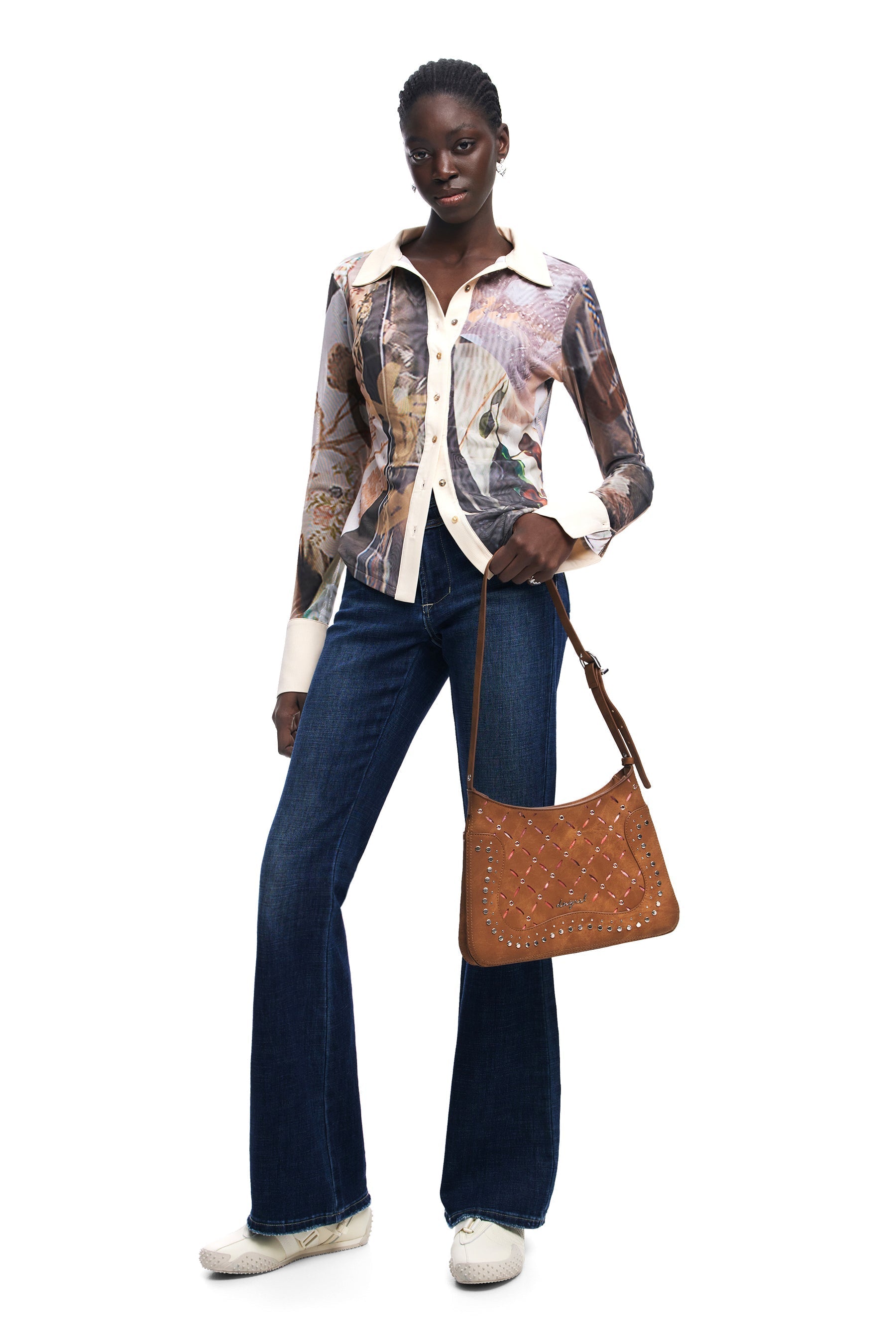 DESIGUAL Borsa Donna a Tracolla Yankee Manaos con Borchie