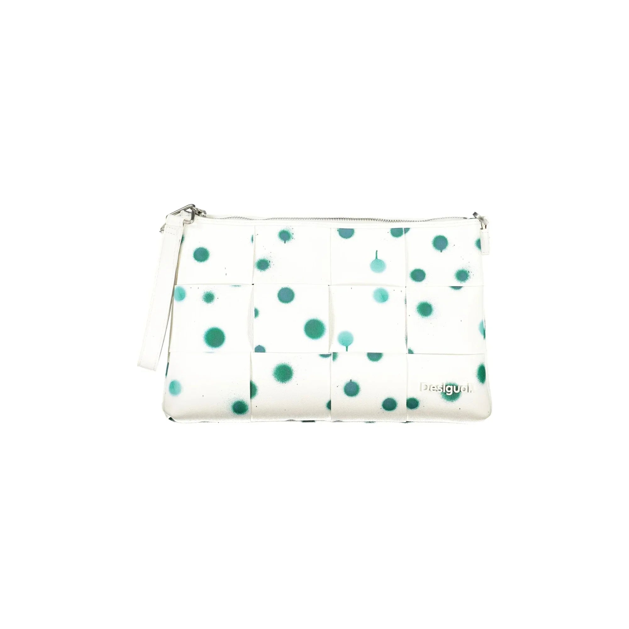 DESIGUAL Borsa Donna Bianco a Mano Pois con Tracolla e Catena