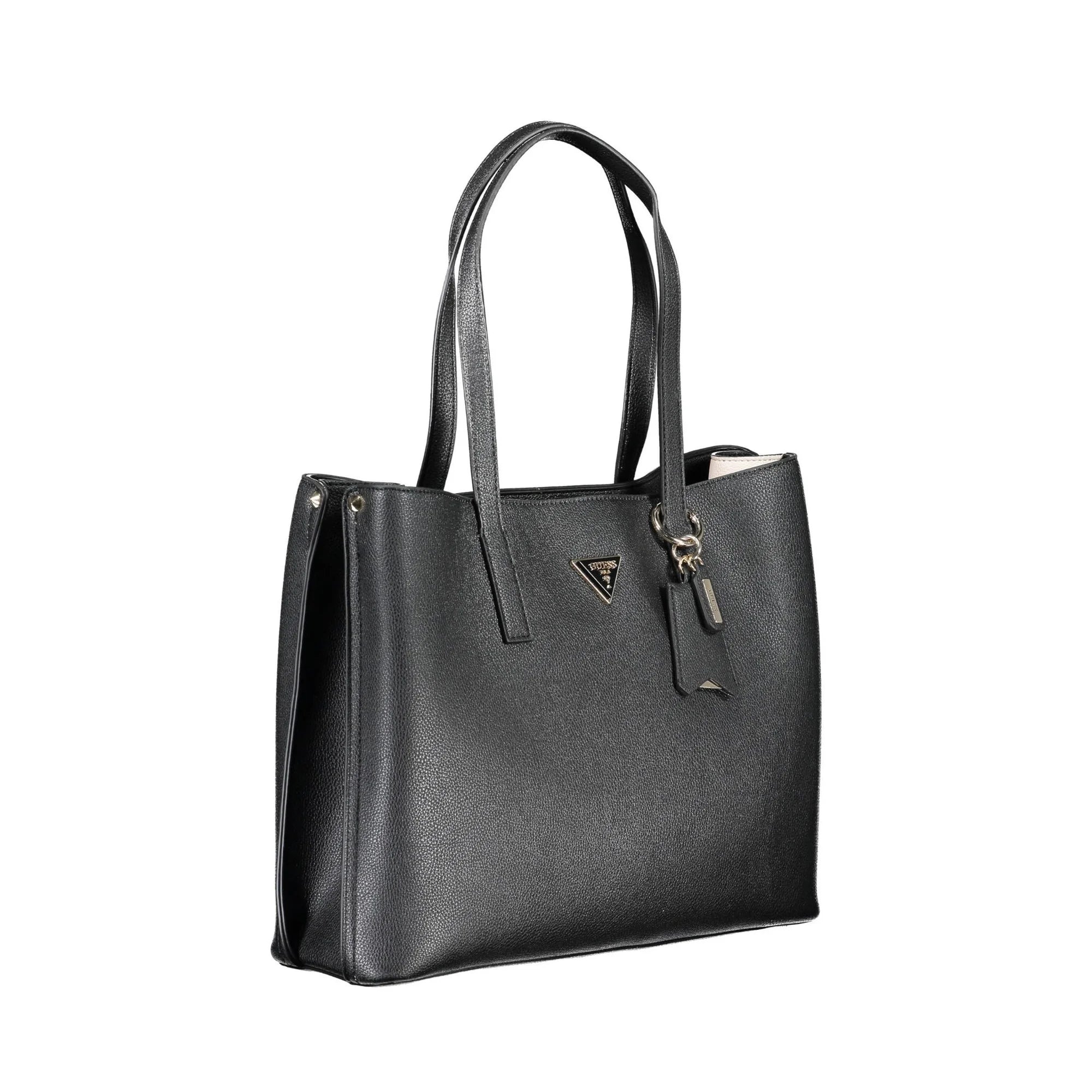 GUESS JEANS Borsa Donna Nera Meridian a Spalla con Tasche Esterne e Zip