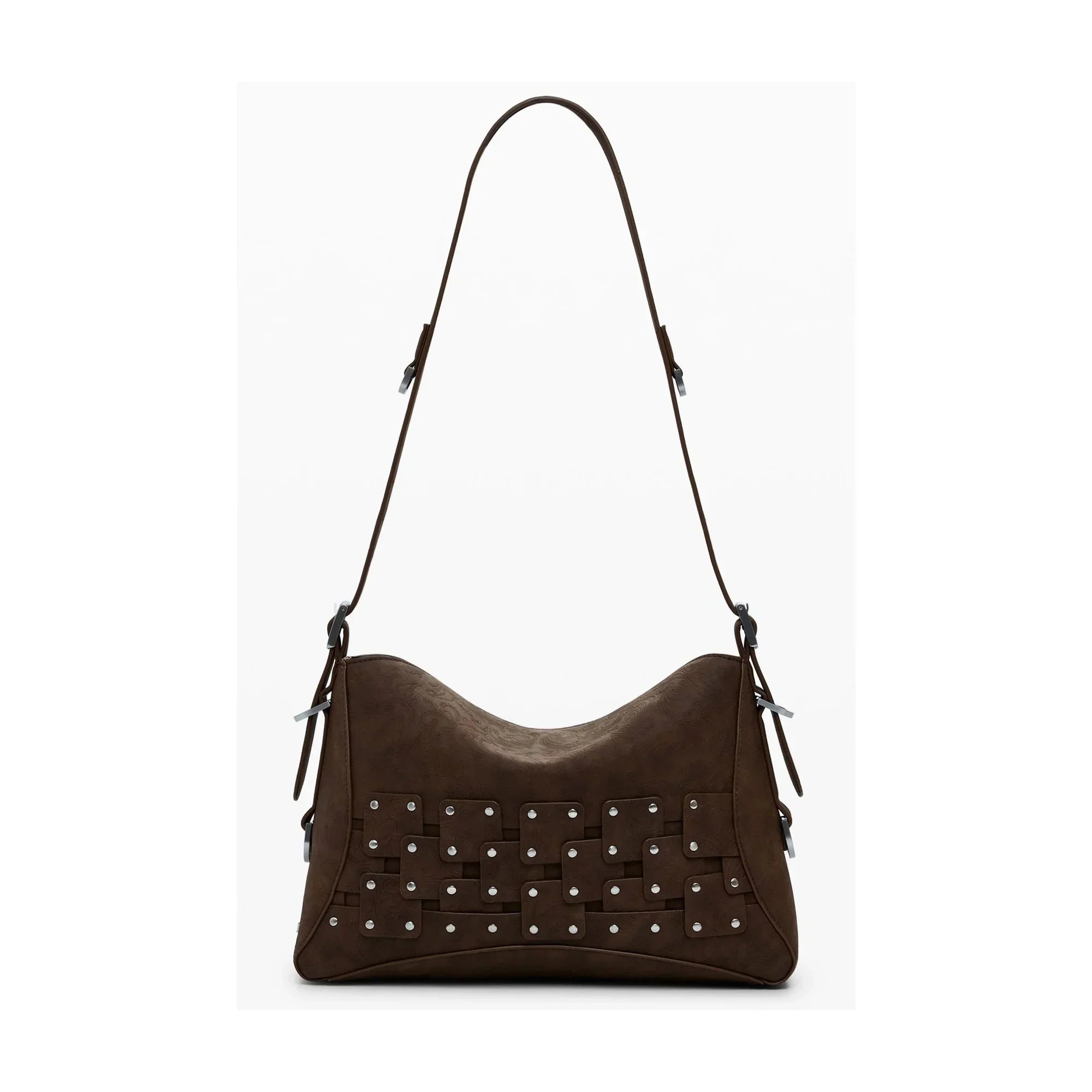 DESIGUAL Borsa Donna Marrone a Spalla New Patch con Portamonete