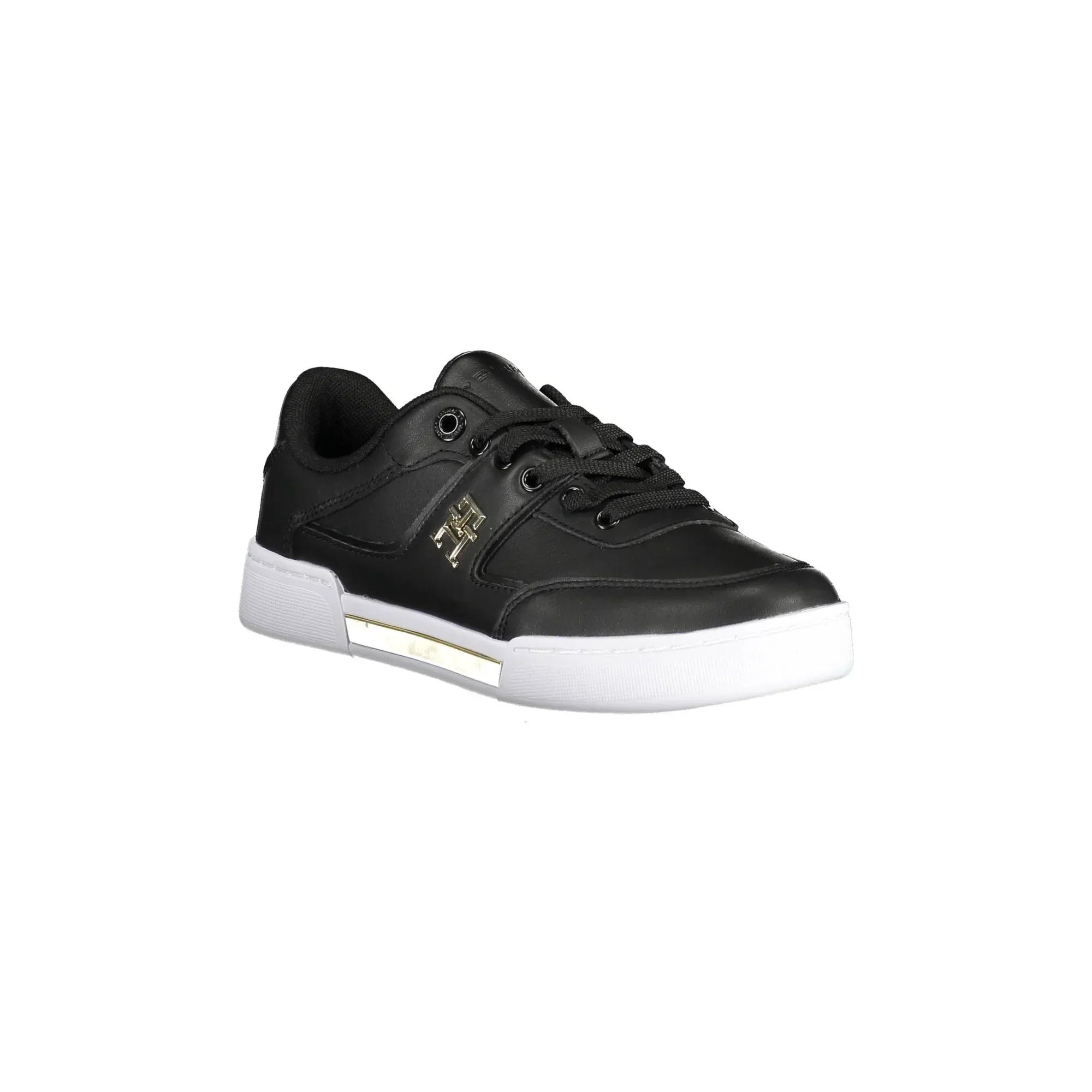 TOMMY HILFIGER Scarpe Sneakers Donna Nera con Lacci e Logo