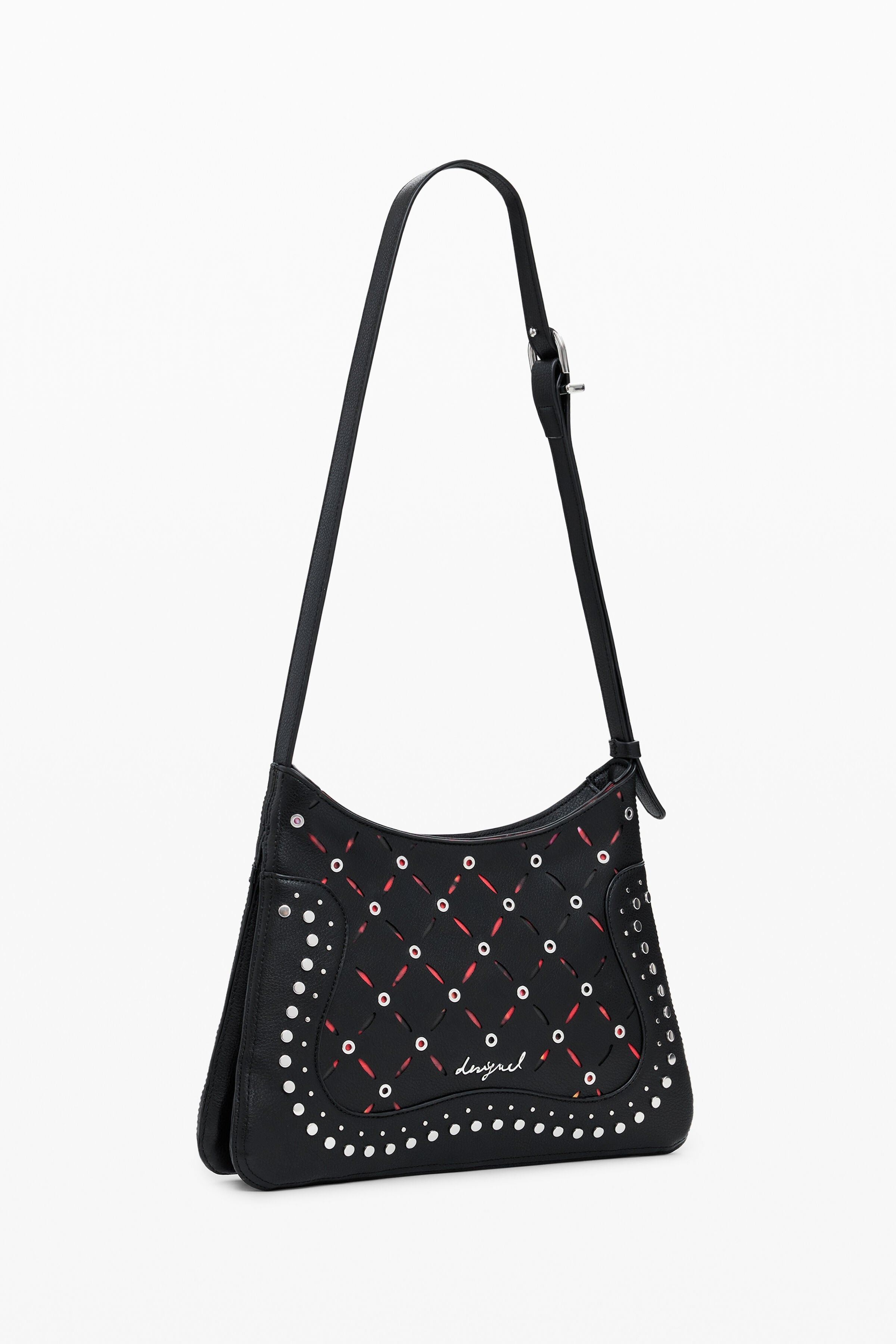 DESIGUAL Borsa Donna Nera a Tracolla Yankee Manaos con Borchie