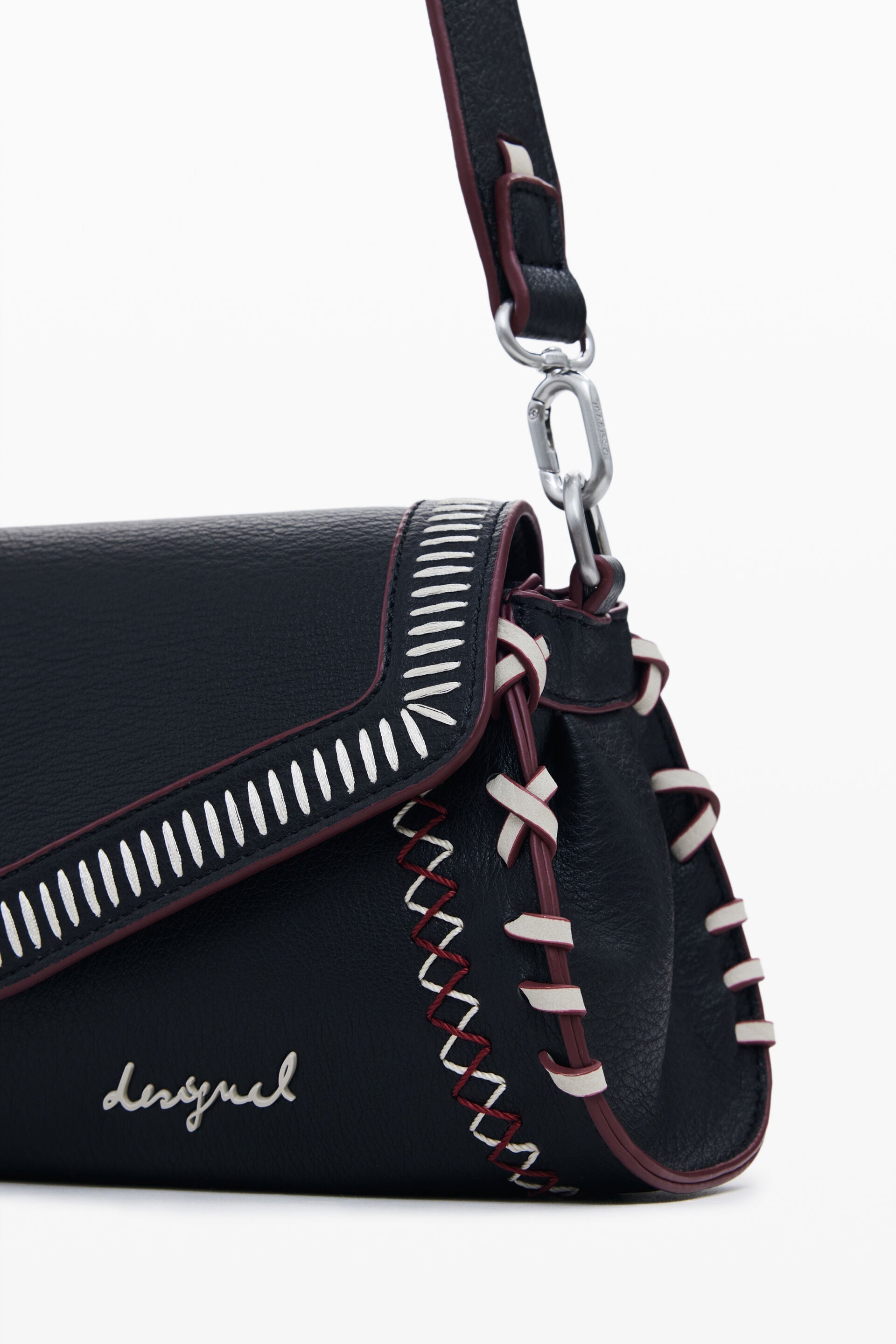 DESIGUAL Borsa Donna a Spalla Nera Manhattan Pespuntes Zarauz