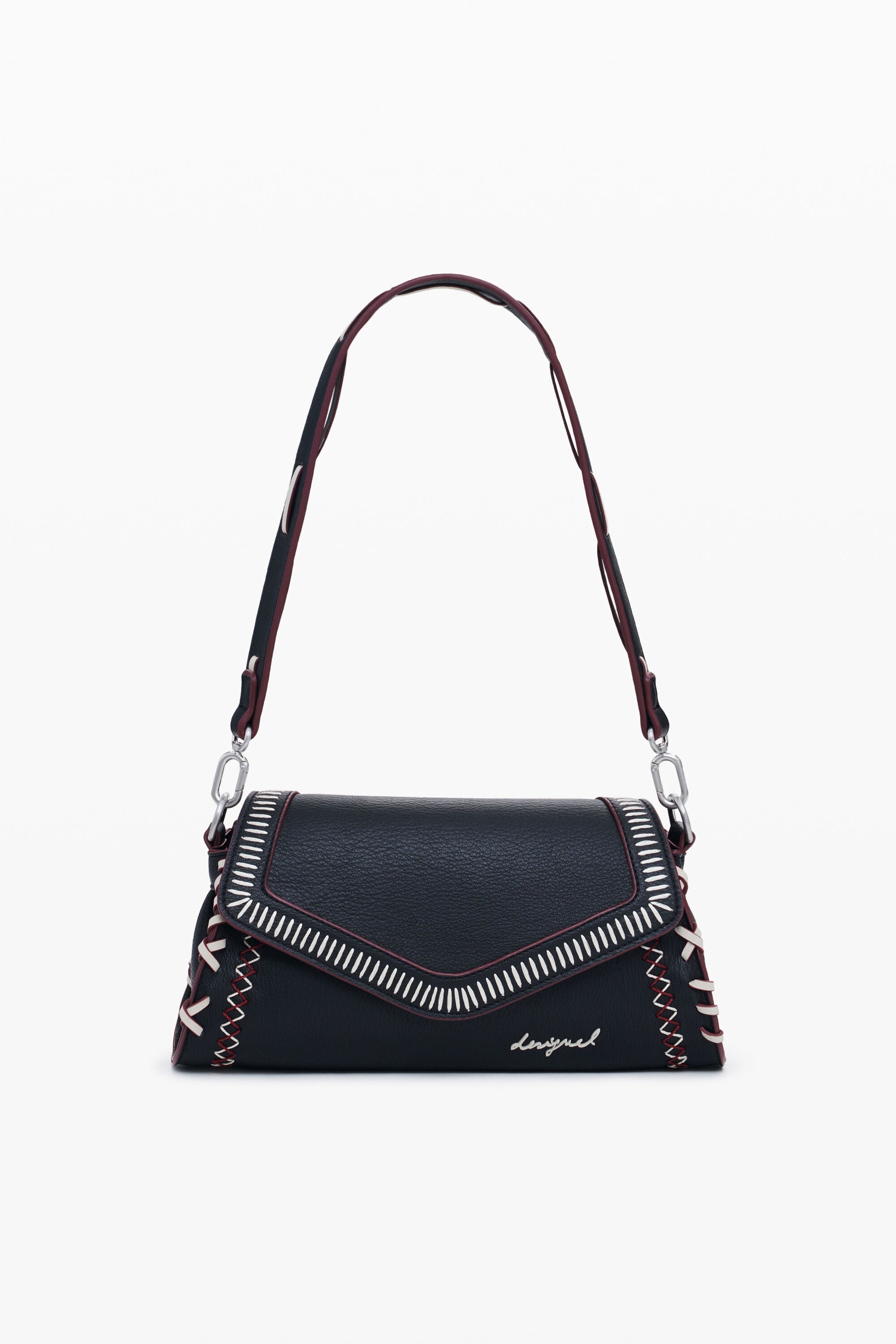 DESIGUAL Borsa Donna a Spalla Nera Manhattan Pespuntes Zarauz