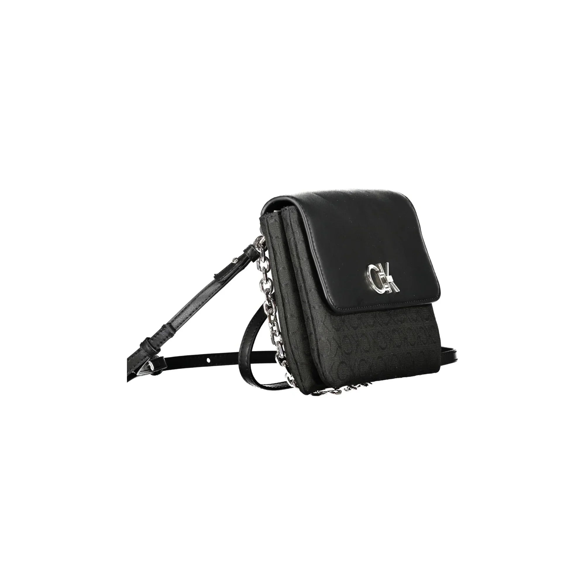 Calvin Klein Borsa Donna Nera con Manico in Catena e Tracolla Removibile