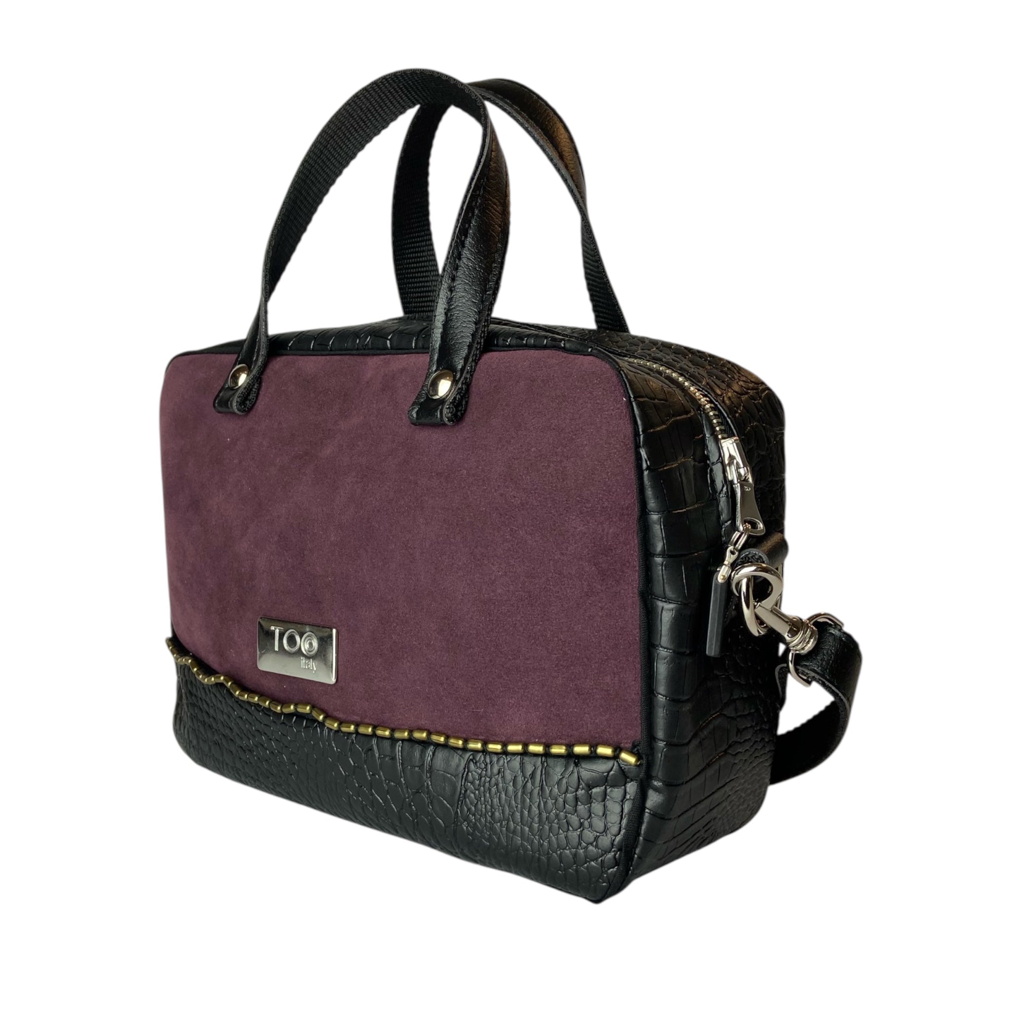 Camera Bag Noir & Bordeaux - Borsa donna a mano e tracolla