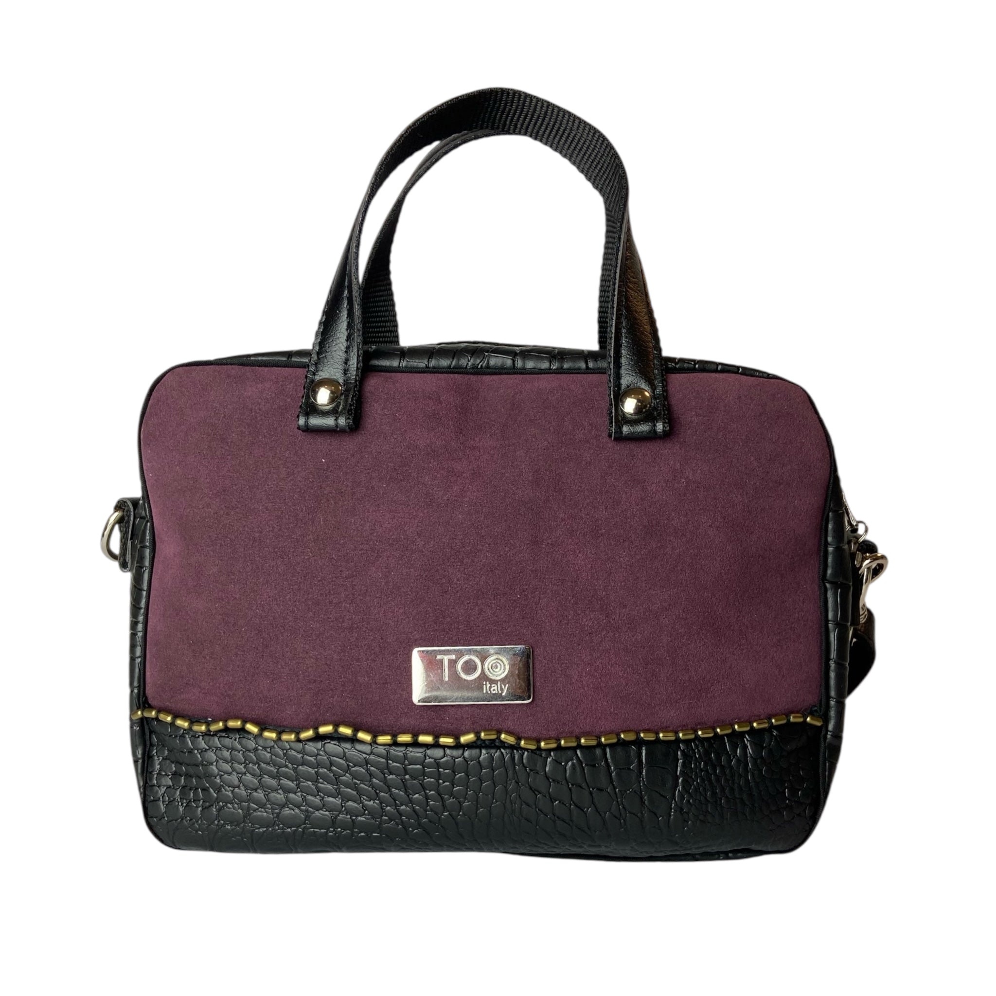 Camera Bag Noir & Bordeaux - Borsa donna a mano e tracolla