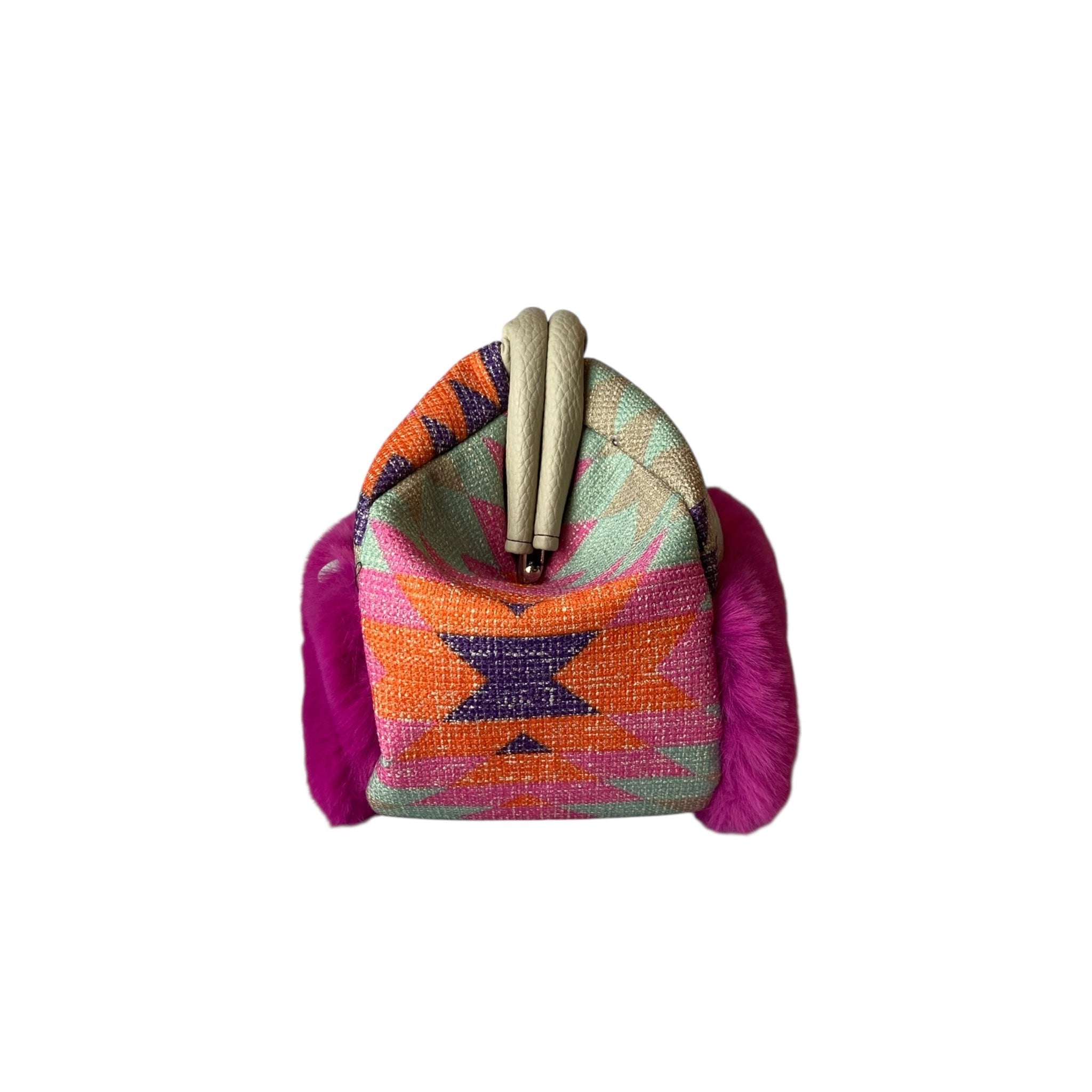 Fluffy Geometrica Fucsia - Pouch donna