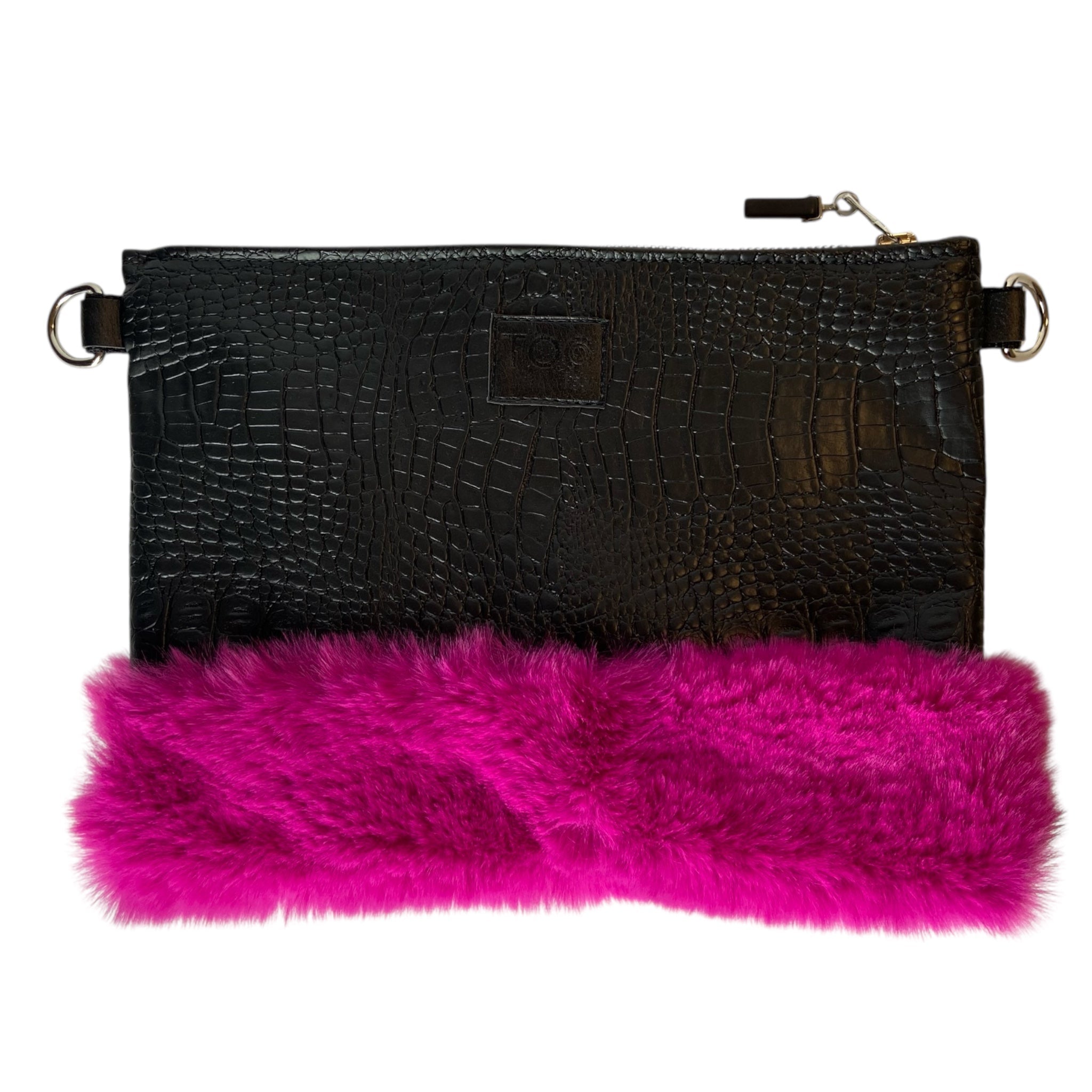 Tracollina Black & Fuxia - Pochette donna a mano e tracolla