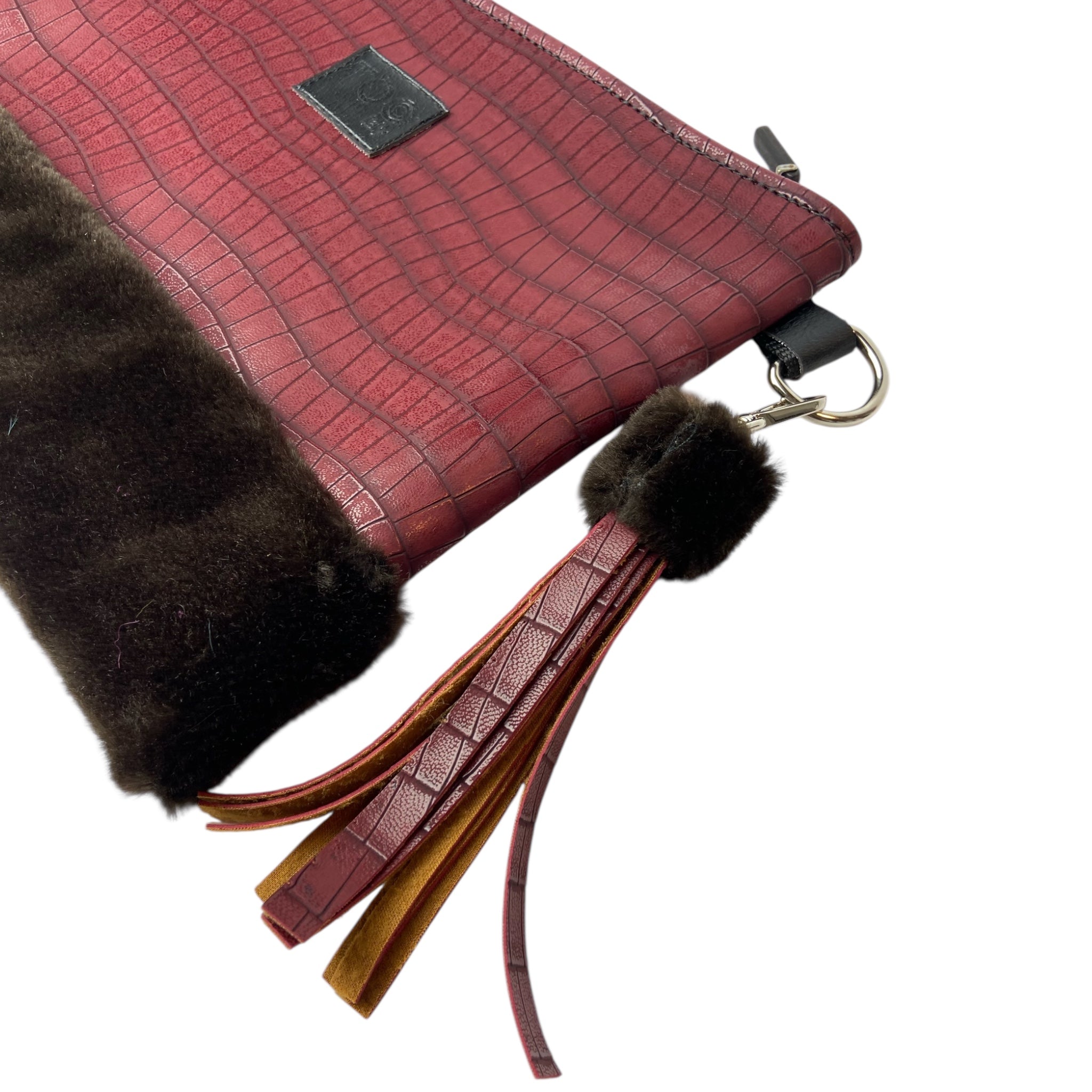 Tracollina Bordeaux & Black - Pochette donna a mano e tracolla