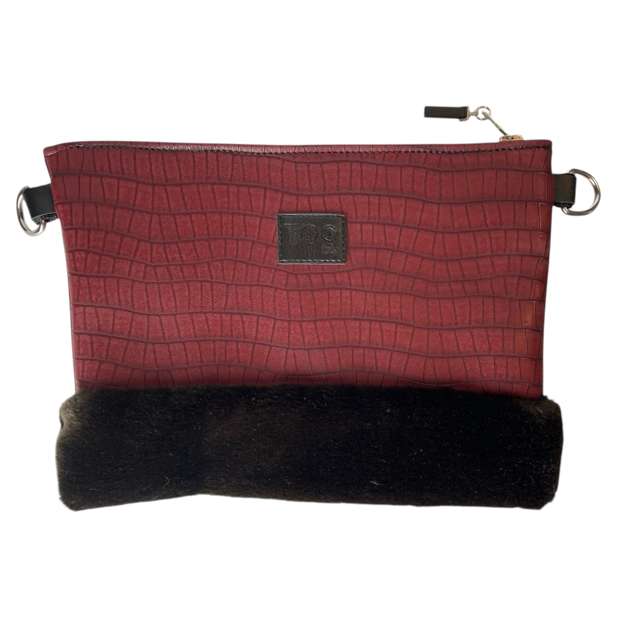 Tracollina Bordeaux & Black - Pochette donna a mano e tracolla