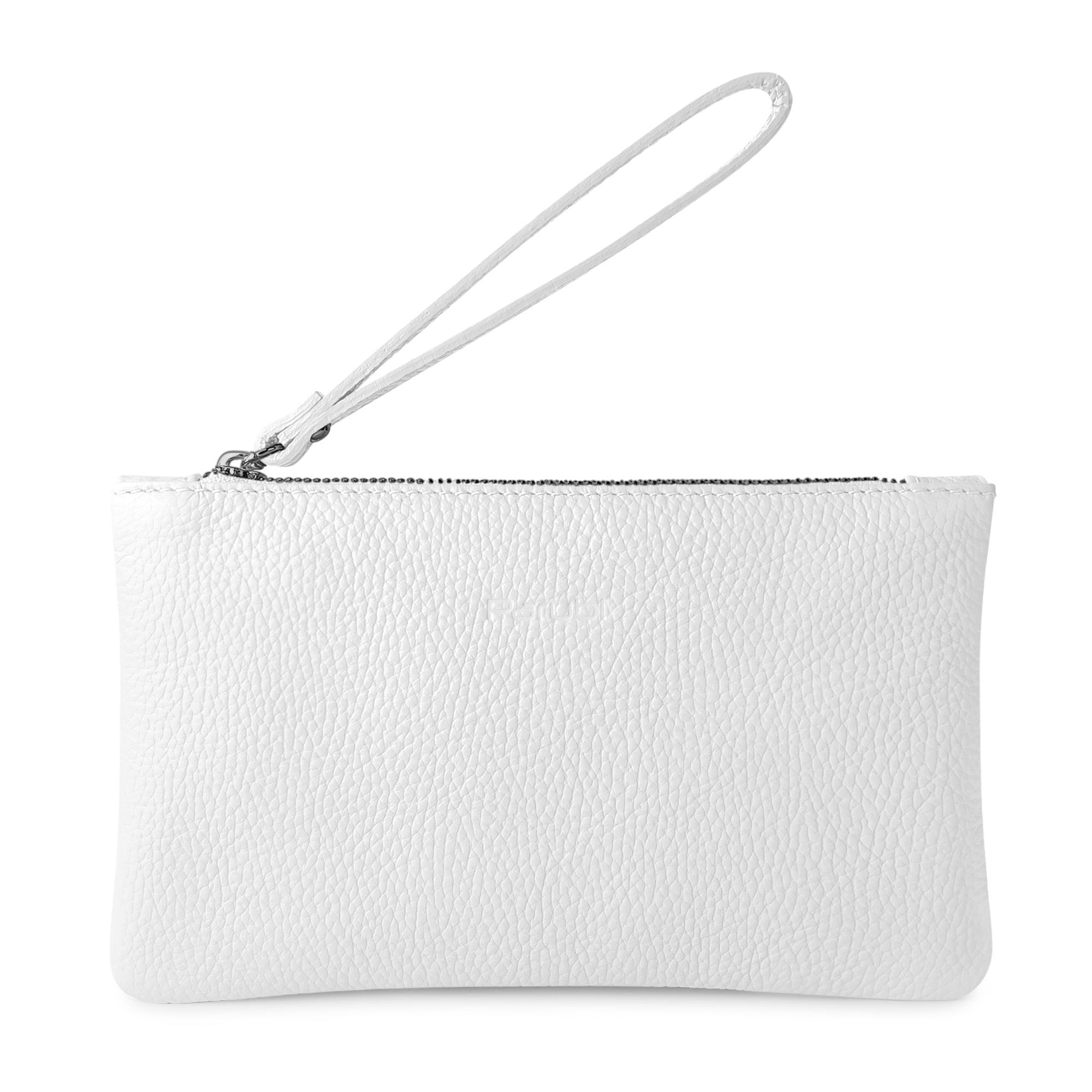 Pochette Donna a Mano, In Vera Pelle, Made in Italy, Modello Aura