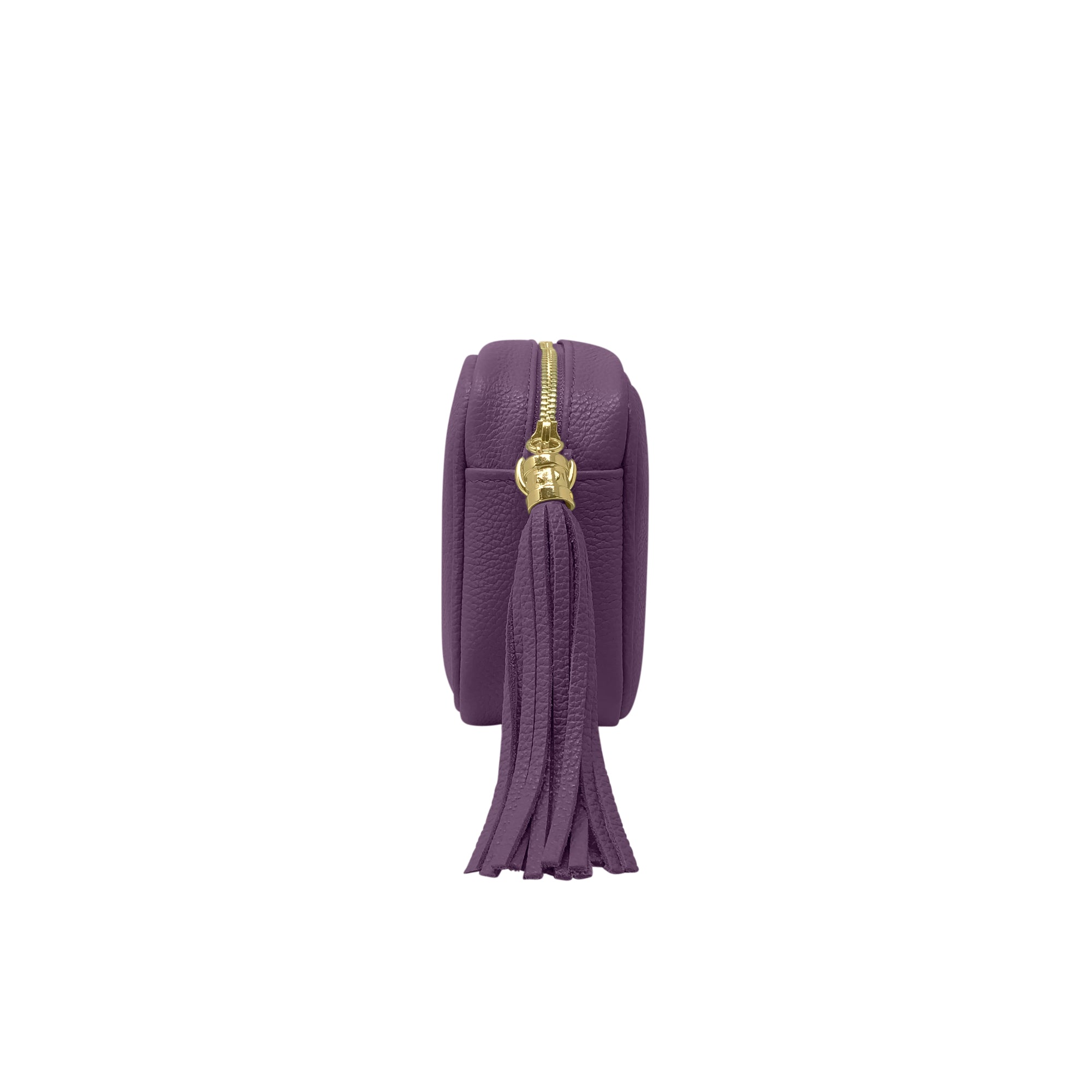 Borsa Donna a Tracolla Viola, In Vera Pelle, Made in Italy, Anastasia