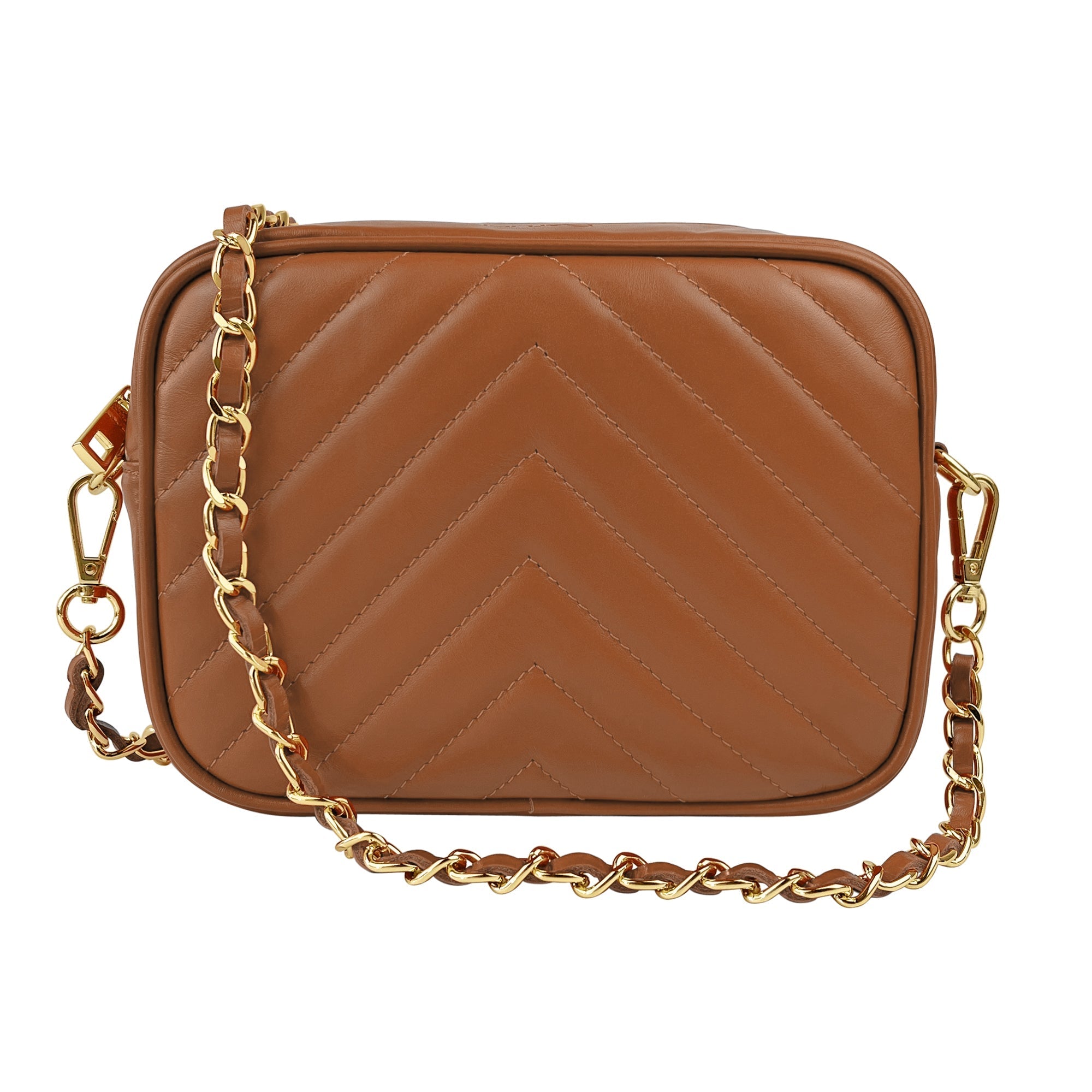 Borsa Donna a Tracolla, In Vera Pelle Trapuntata, Made in Italy, Modello Lola