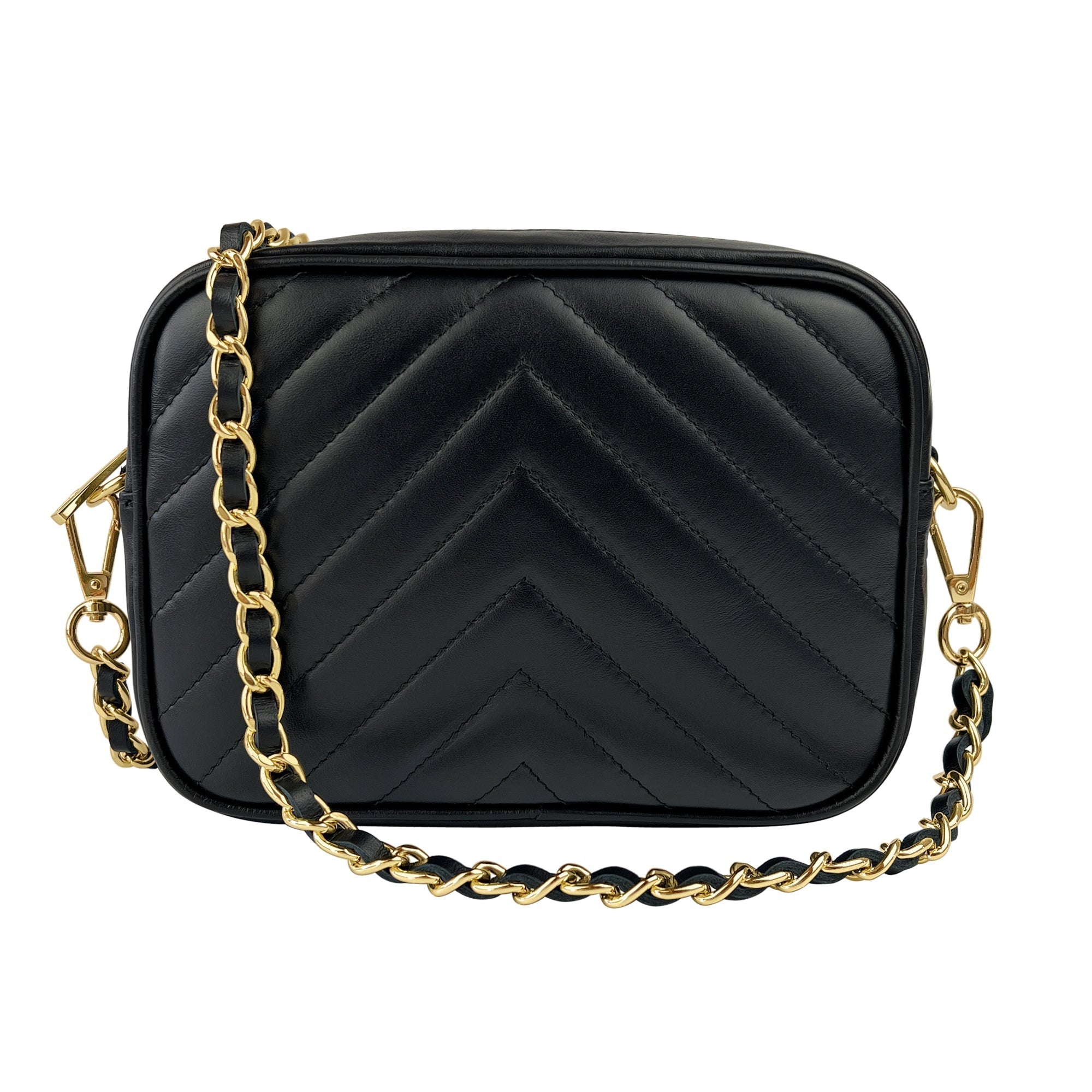 Borsa Donna a Tracolla, In Vera Pelle Trapuntata, Made in Italy, Modello Lola