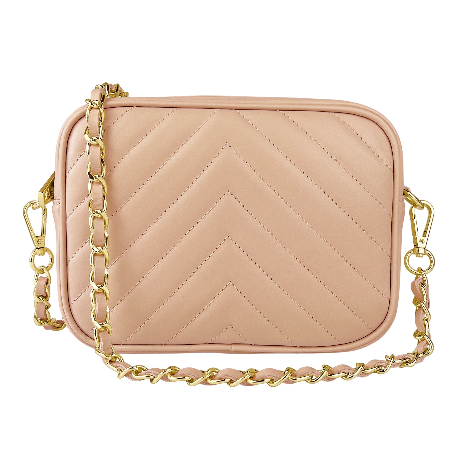 Borsa Donna a Tracolla, In Vera Pelle Trapuntata, Made in Italy, Modello Lola