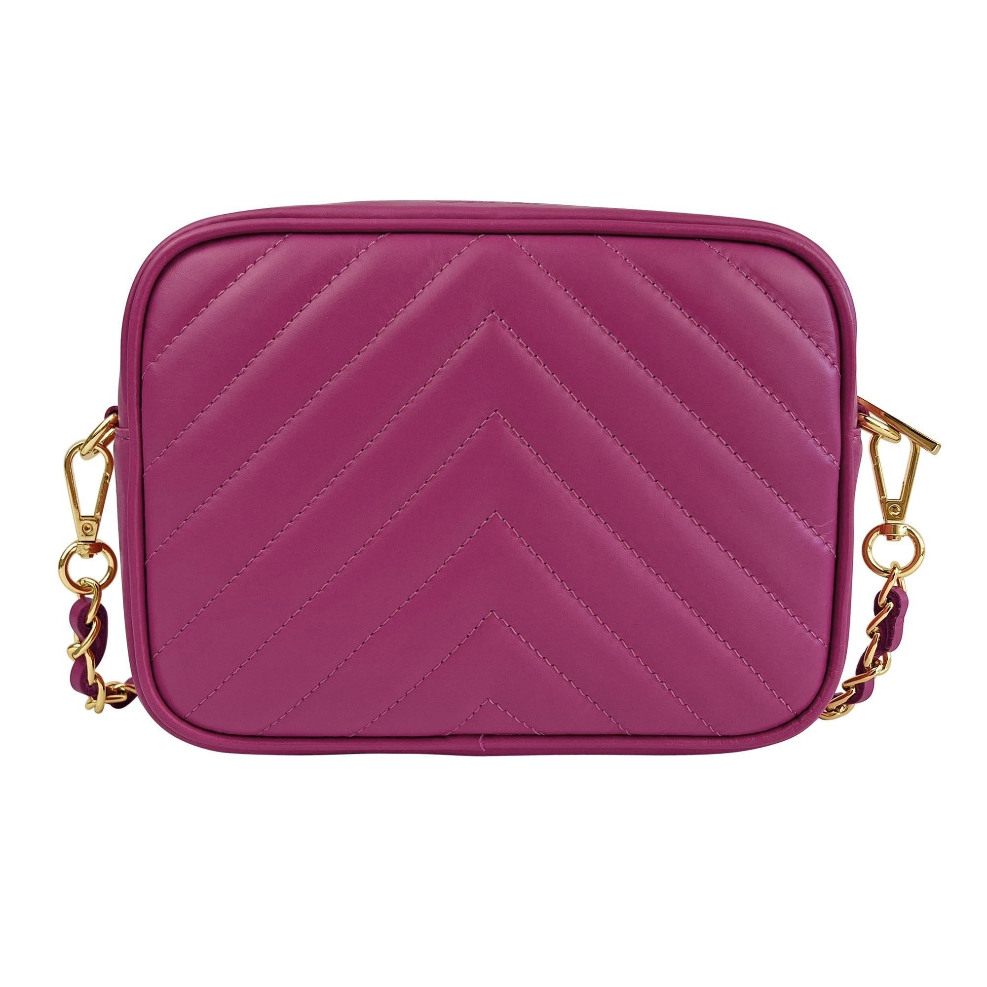 Borsa Donna a Tracolla, In Vera Pelle Trapuntata, Made in Italy, Modello Lola