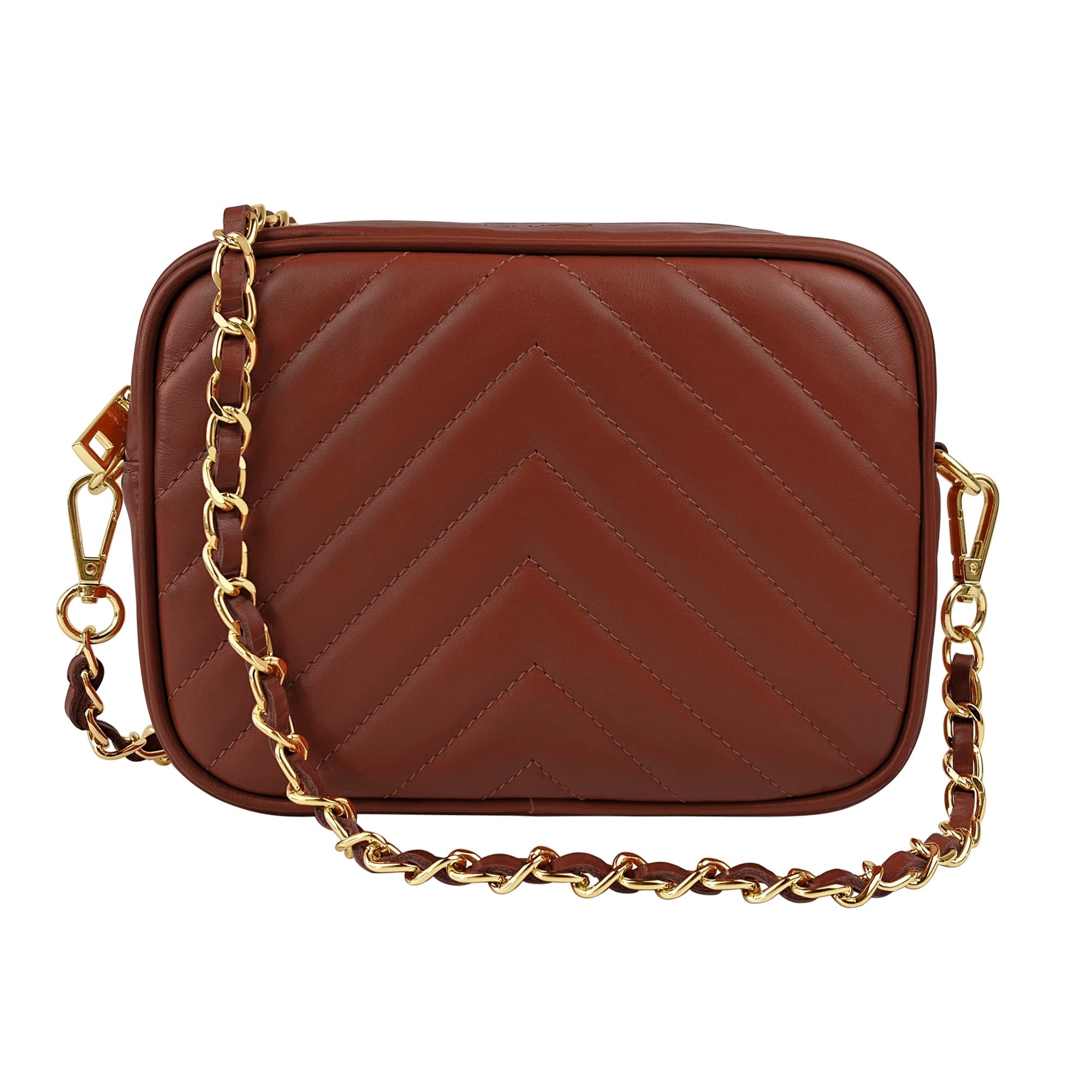 Borsa Donna a Tracolla, In Vera Pelle Trapuntata, Made in Italy, Modello Lola