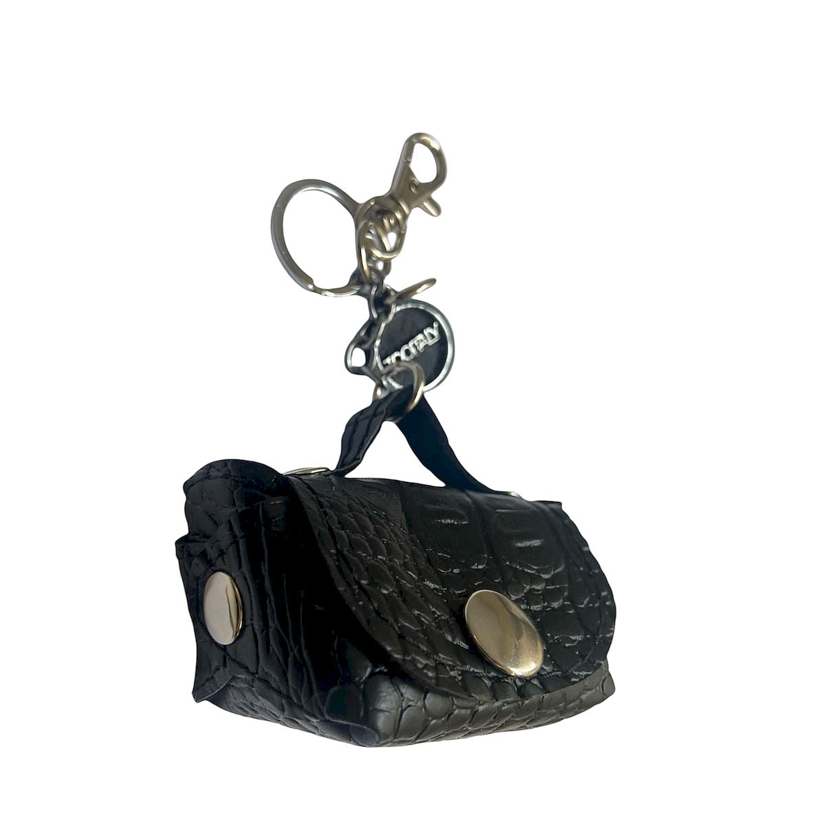 Micro bag cocco nera- micro borsa Portachiavi Charm in PVC