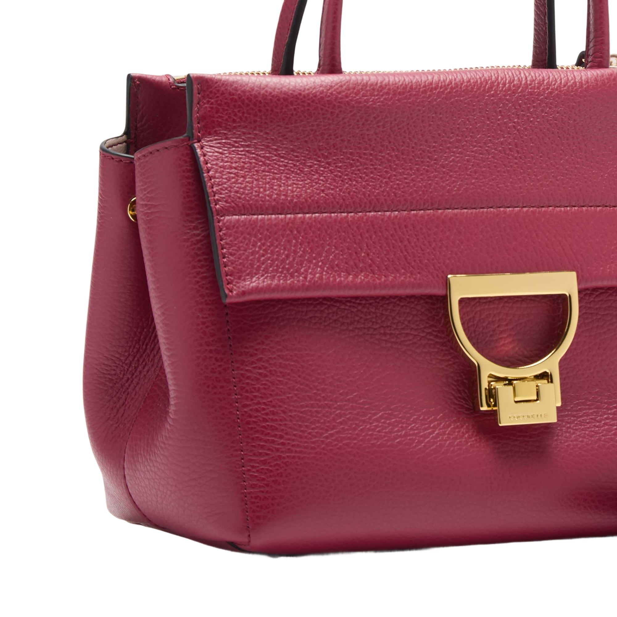 COCCINELLE Borsa Donna a Mano con Tracolla Rossa, In Vera Pelle,Arlettis Medium