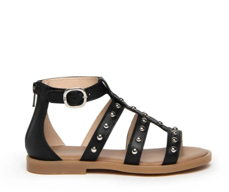 NeroGiardini E332640F Sandali Teens da Ragazza in Pelle Nero