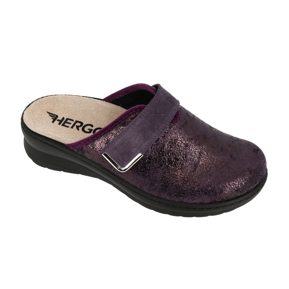 Hergos Baltimora H3502 – Ciabatta Donna Camoscio Viola con Tecnologia B.O.S.