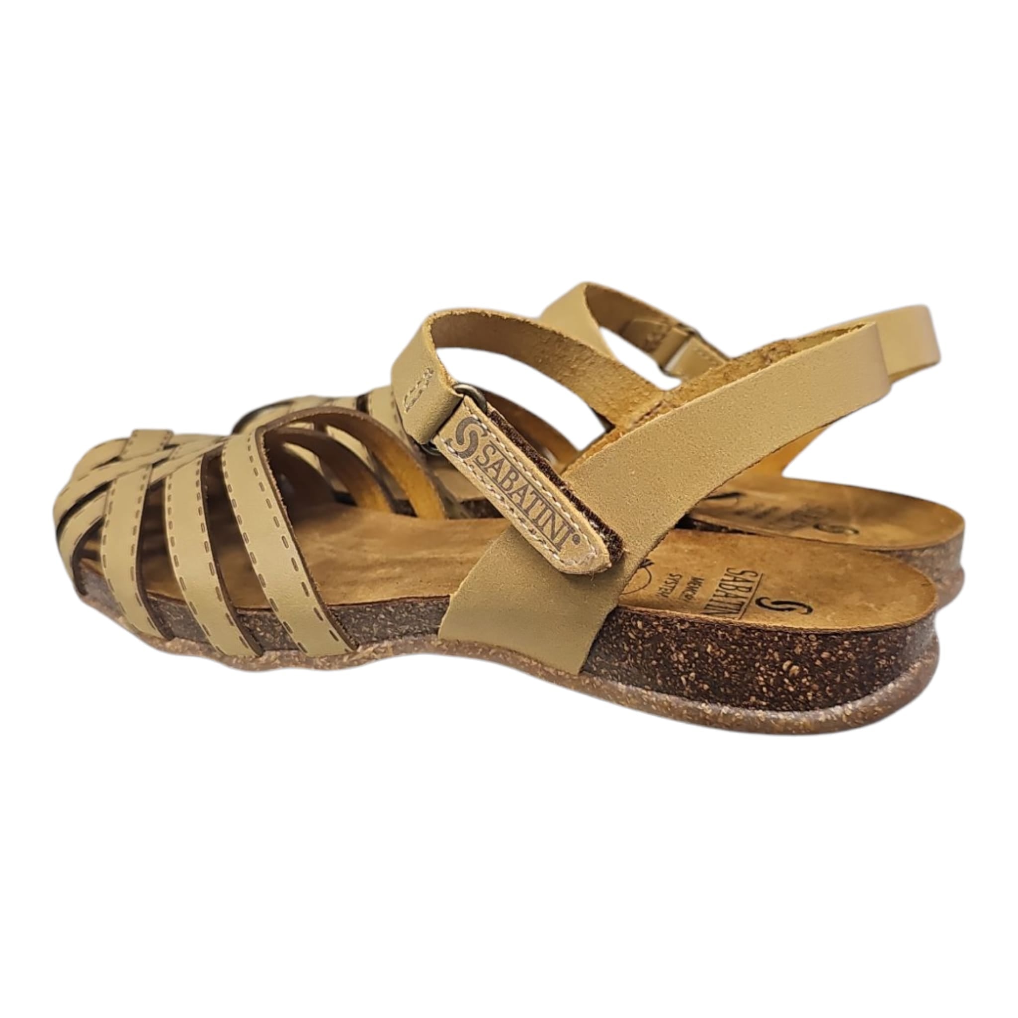 Sandali Sabatini donna in pelle Memory Foam – Strap, punta traforata