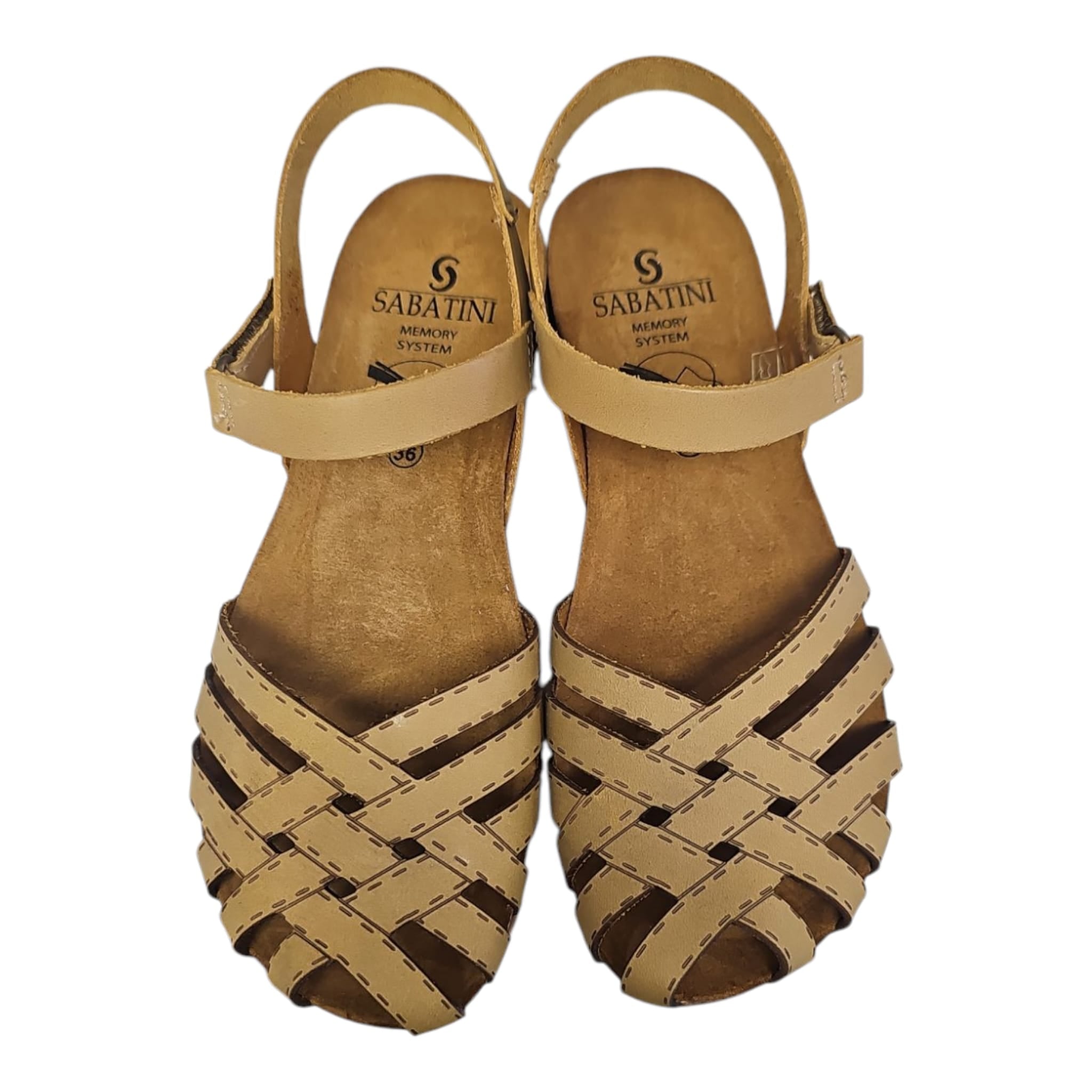Sandali Sabatini donna in pelle Memory Foam – Strap, punta traforata