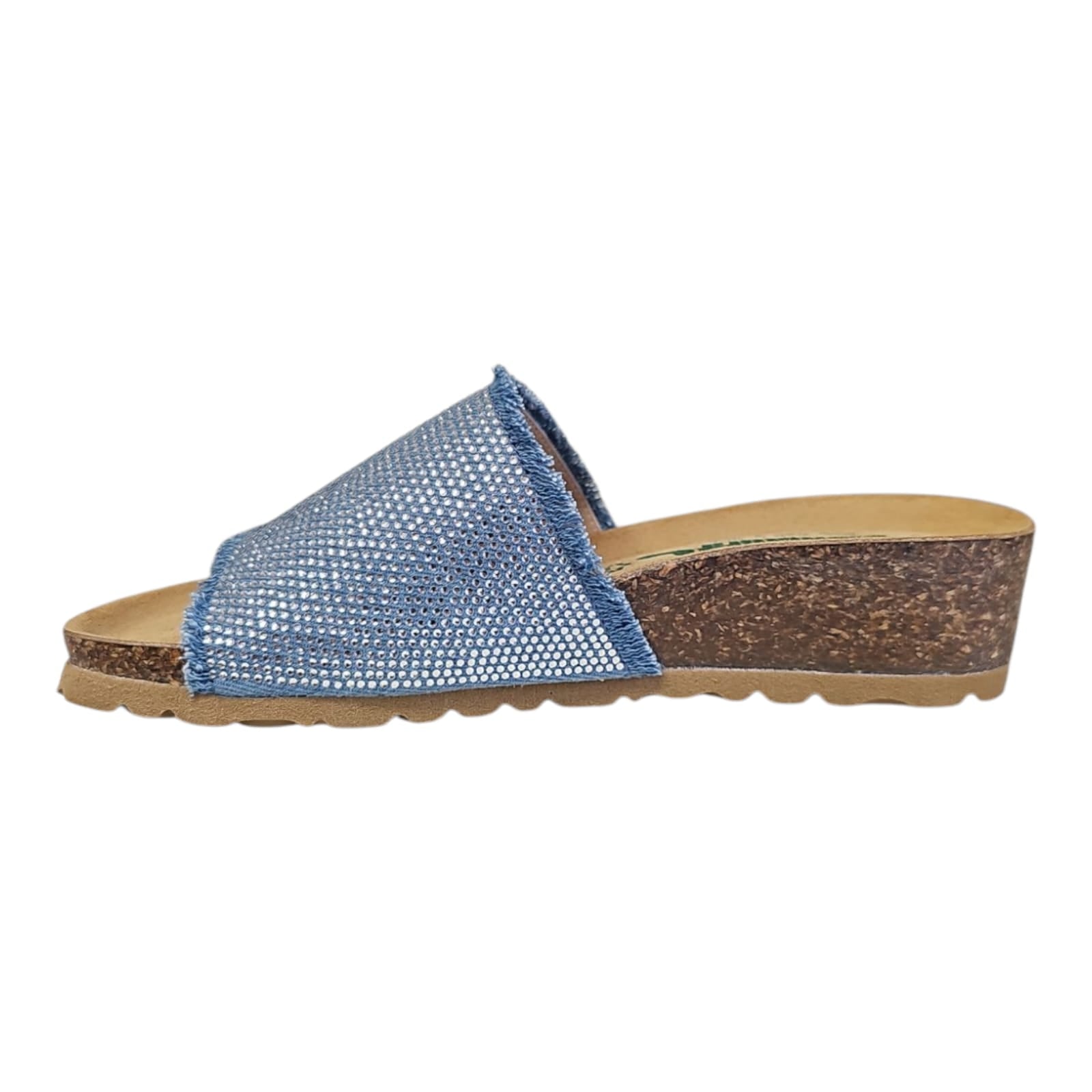 BioNatura sandalo scalzato donna 12FAIRY blu e strass