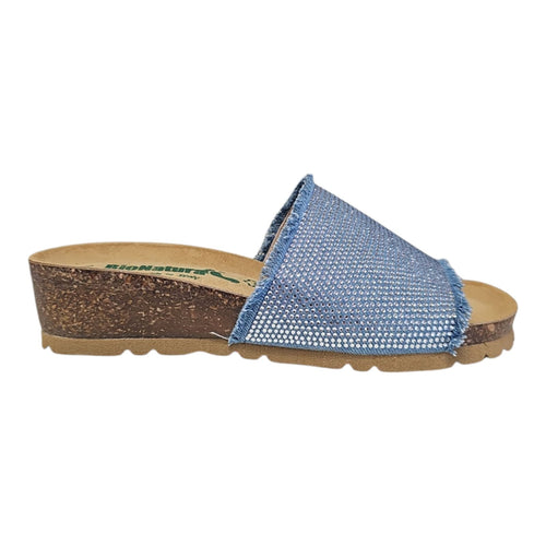 BioNatura sandalo scalzato donna 12FAIRY blu e strass
