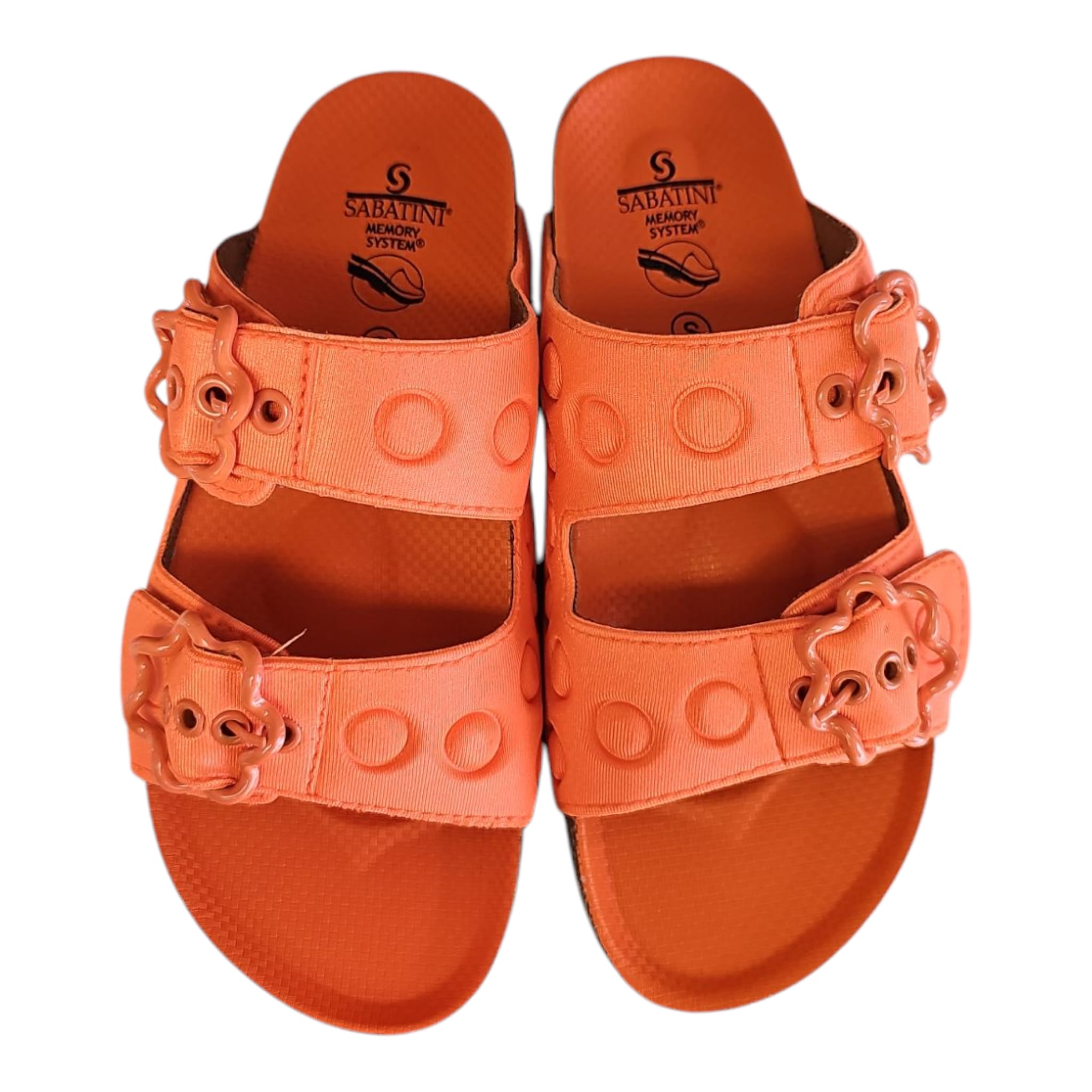 Ciabatte Sabatini donna arancio doppio velcro – Memory Foam