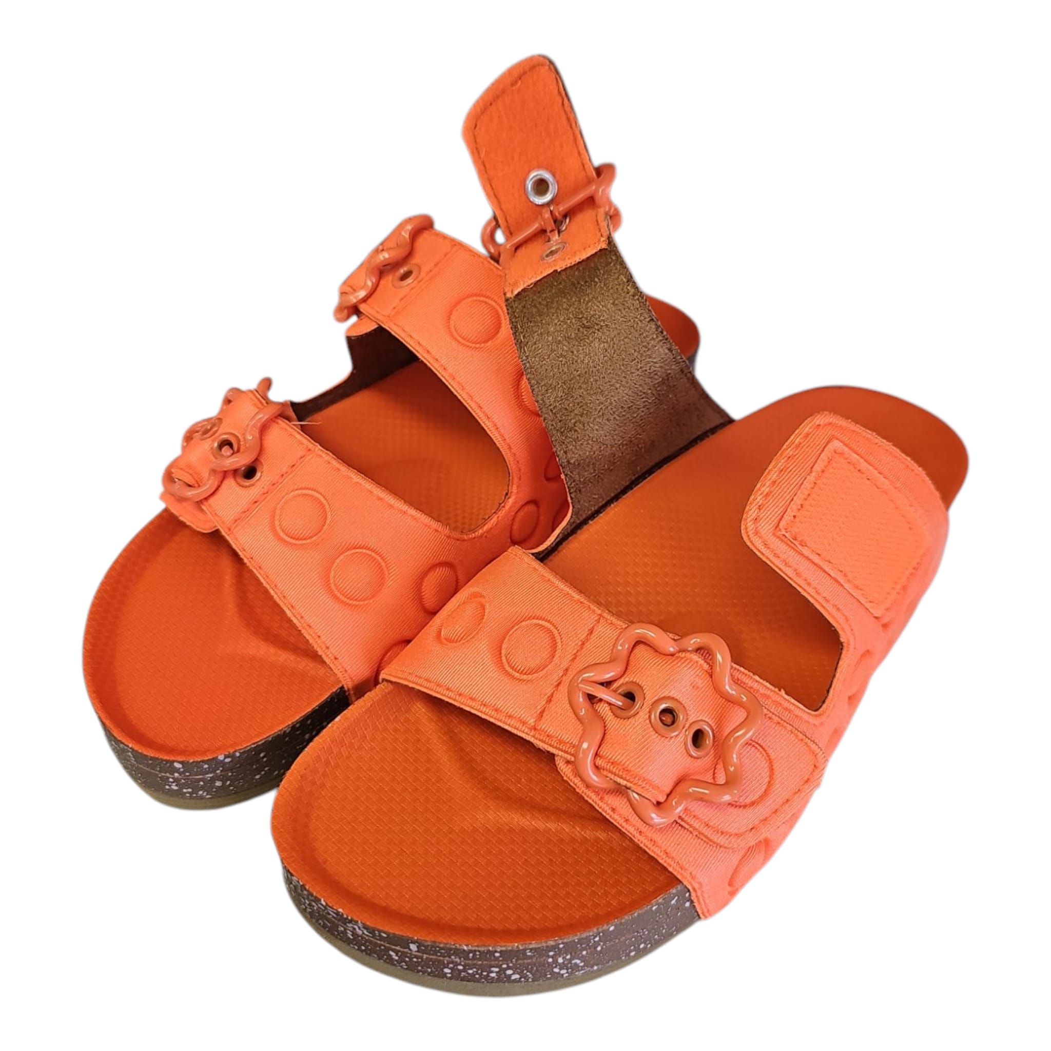 Ciabatte Sabatini donna arancio doppio velcro – Memory Foam
