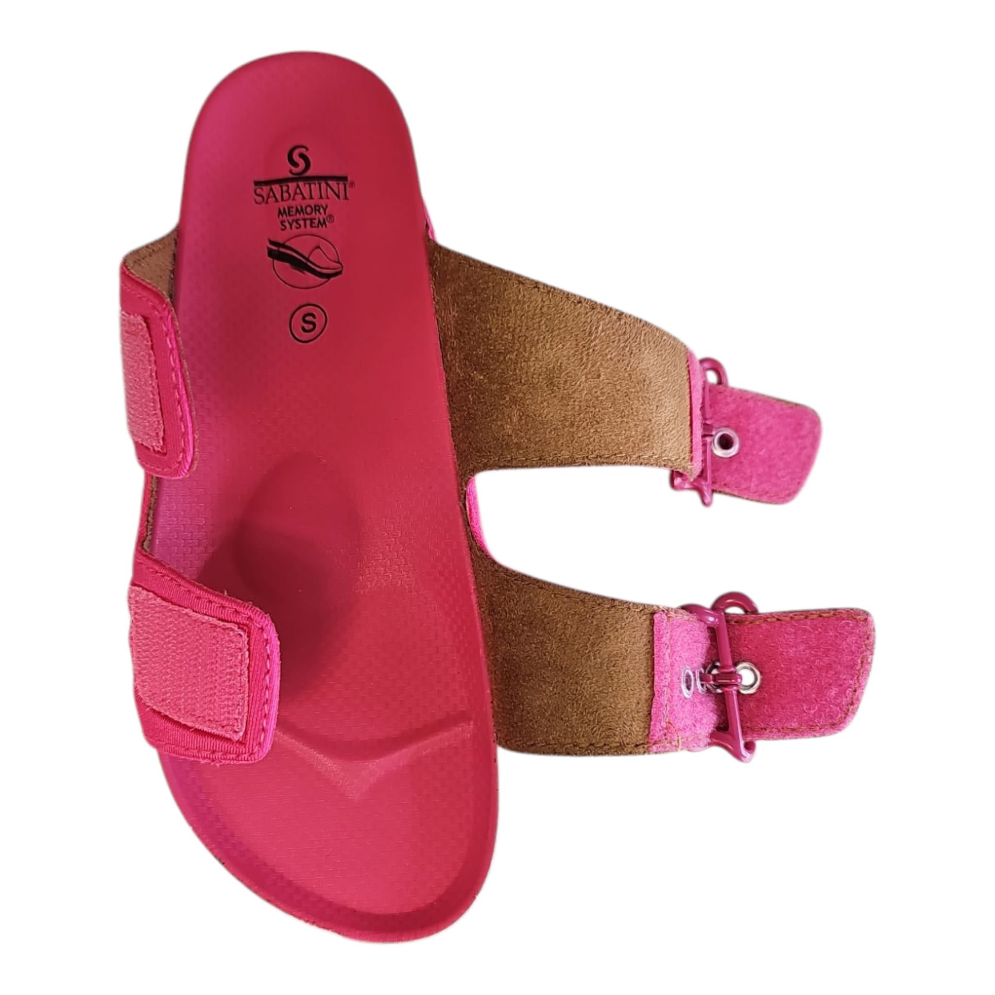Ciabatte Sabatini donna fucsia doppio velcro – Memory Foam