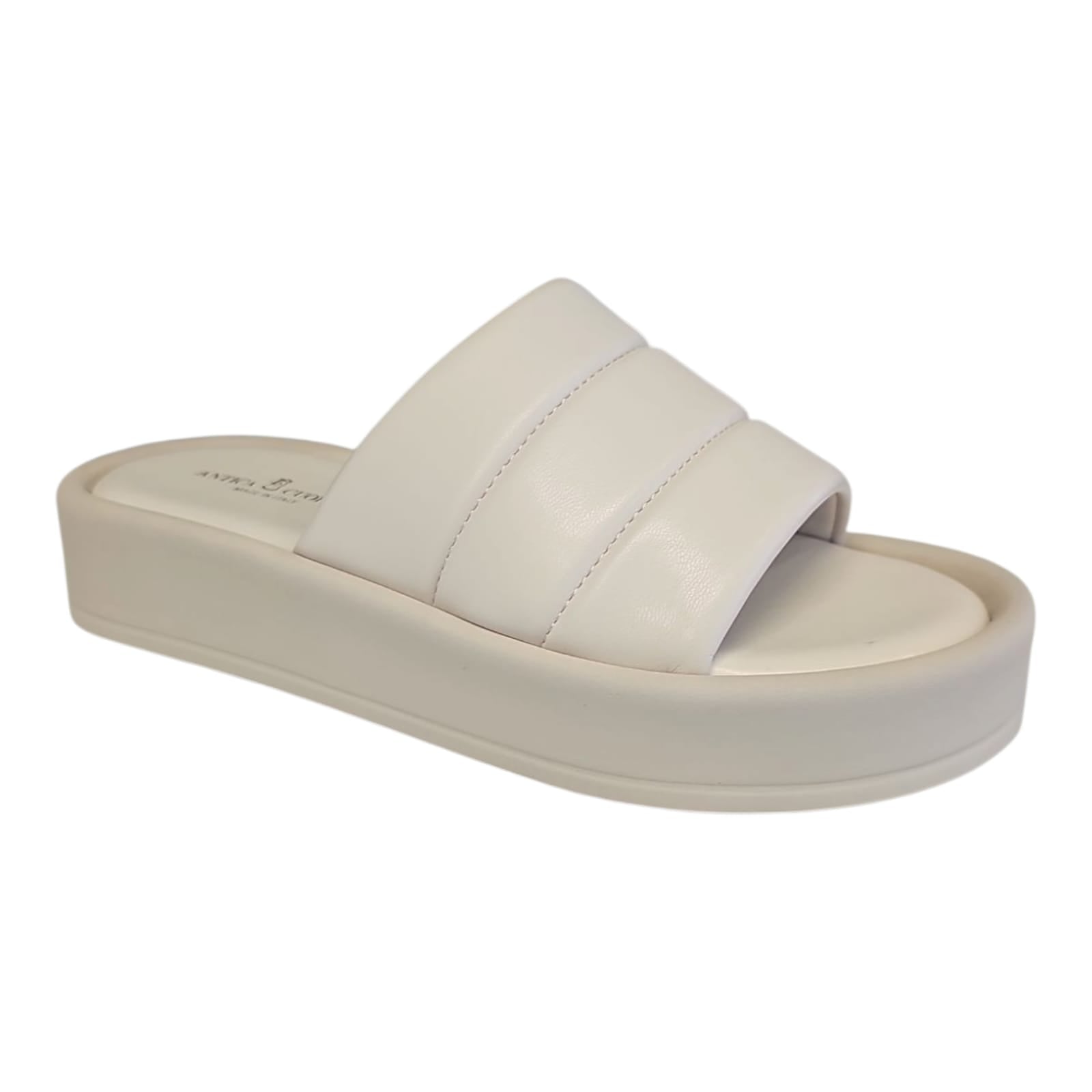 Antica Cuoieria Sandalo slider in pelle donna art.23021 OYSTER