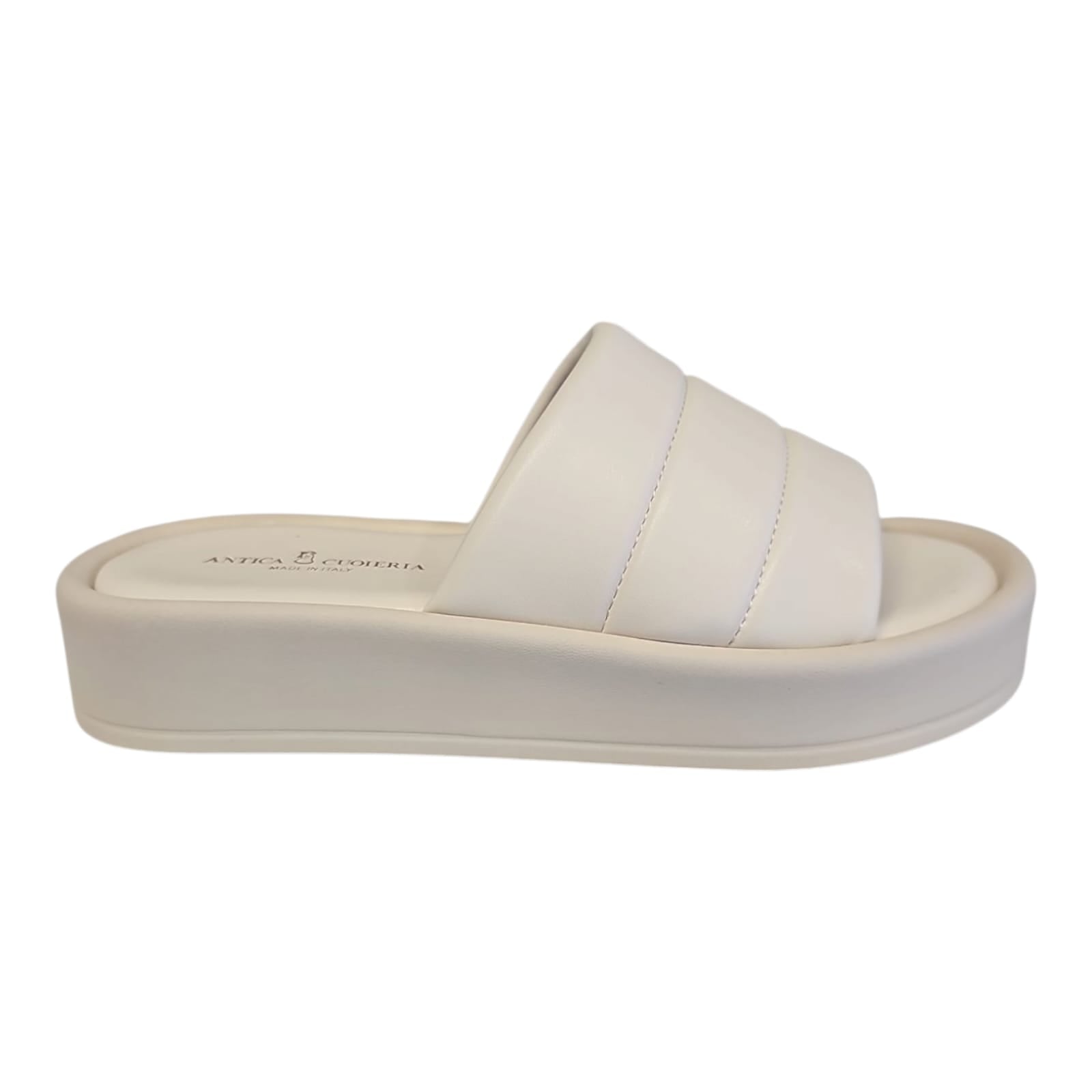 Antica Cuoieria Sandalo slider in pelle donna art.23021 OYSTER