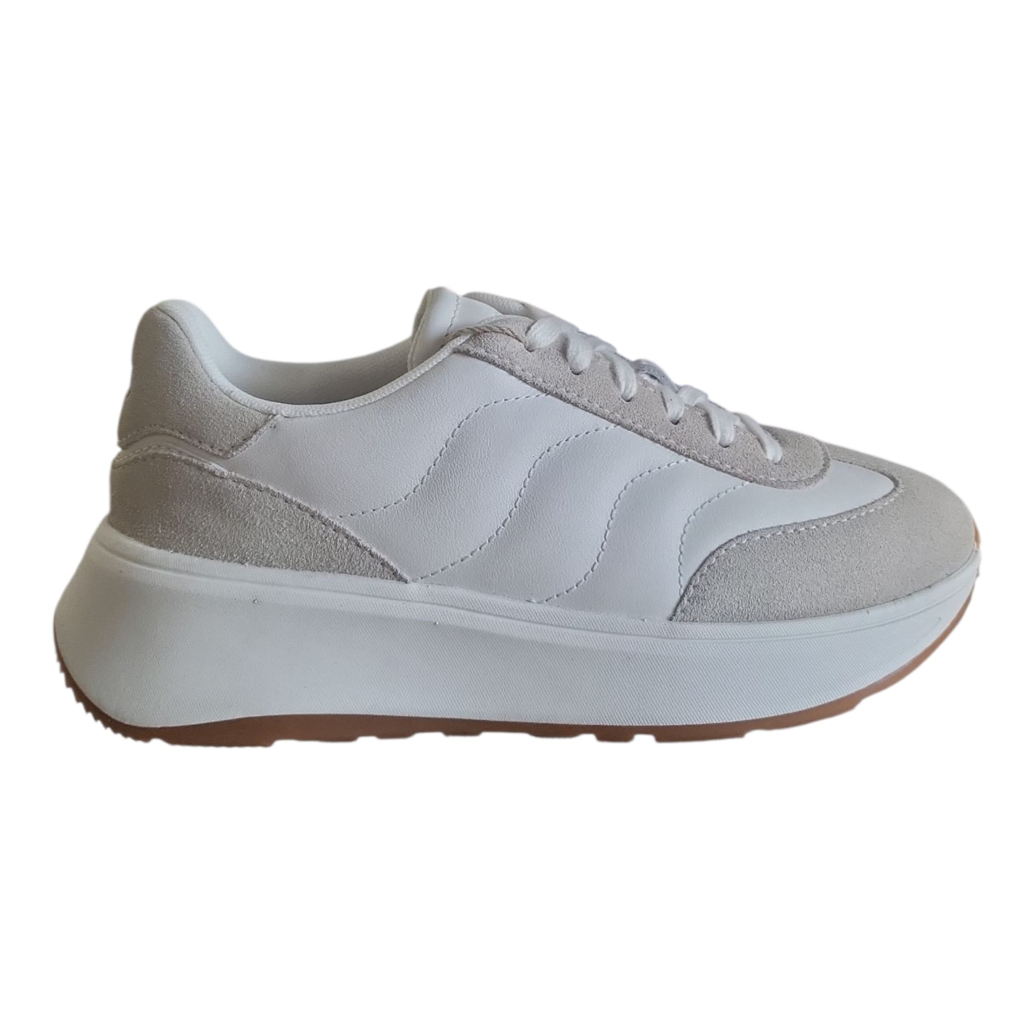 Sneaker donna FitFlop F-Mode T-Toe Wave bianco – comfort e stile quotidiano
