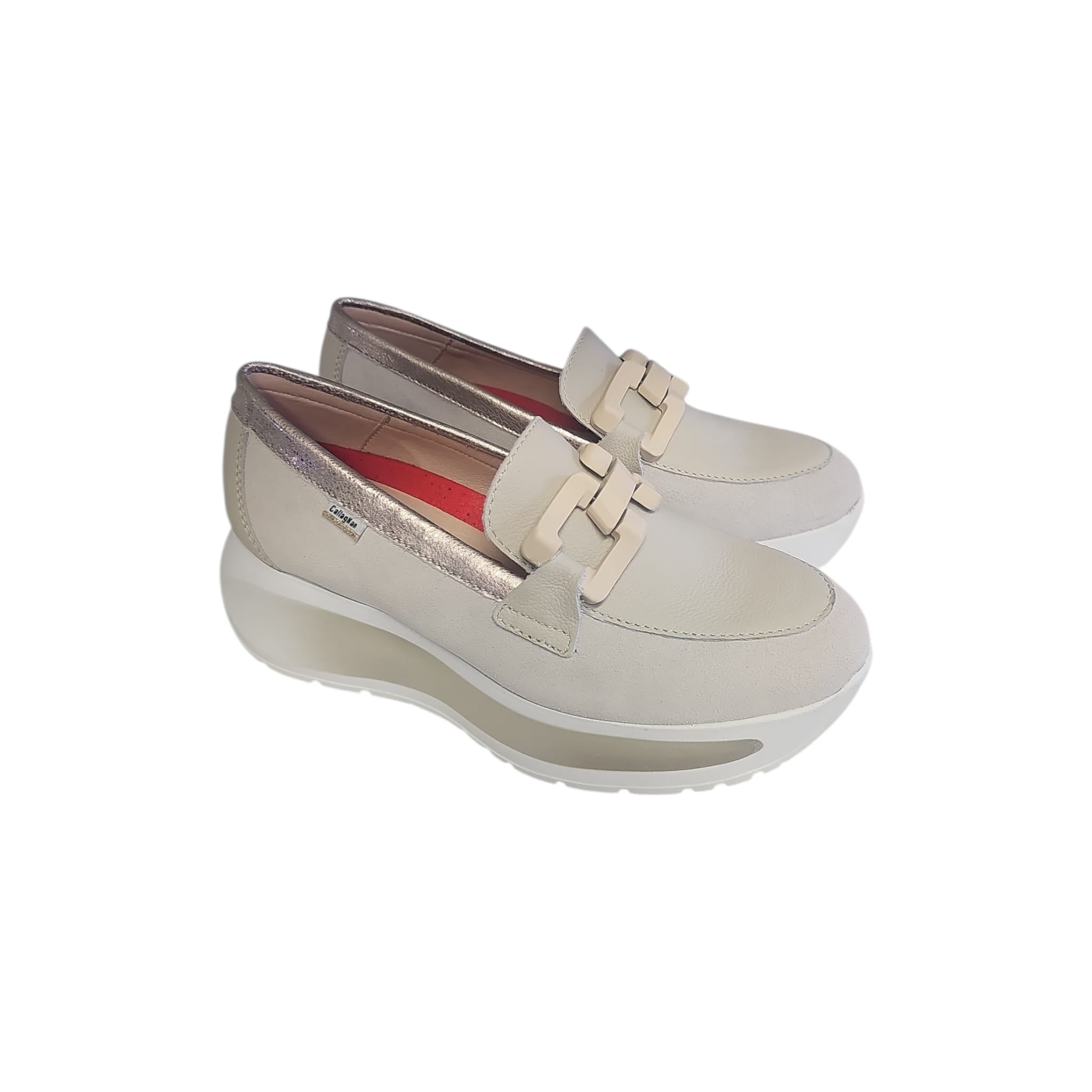 Mocassino Donna con Zeppa Callaghan in Nabuk