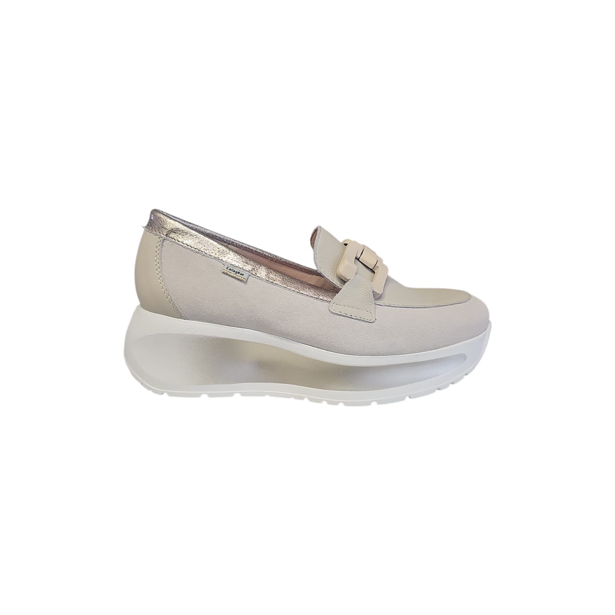 Mocassino Donna con Zeppa Callaghan in Nabuk
