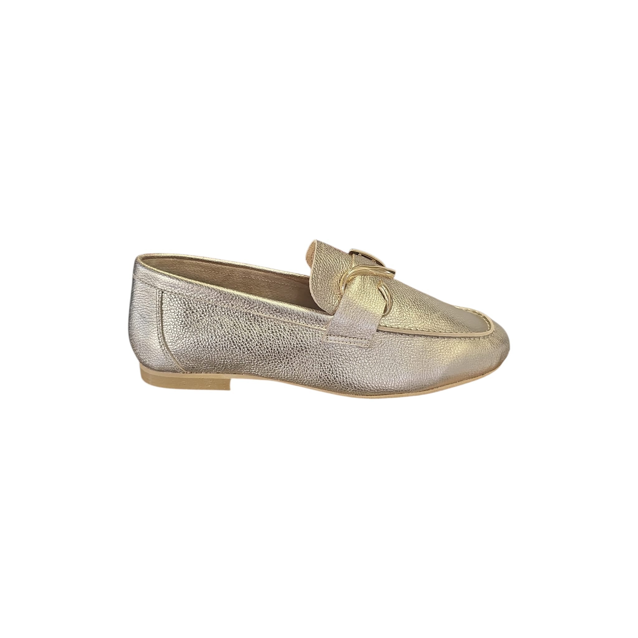 Melluso Donna Mocassino Pelle Laminata Morsetto Oro K56237