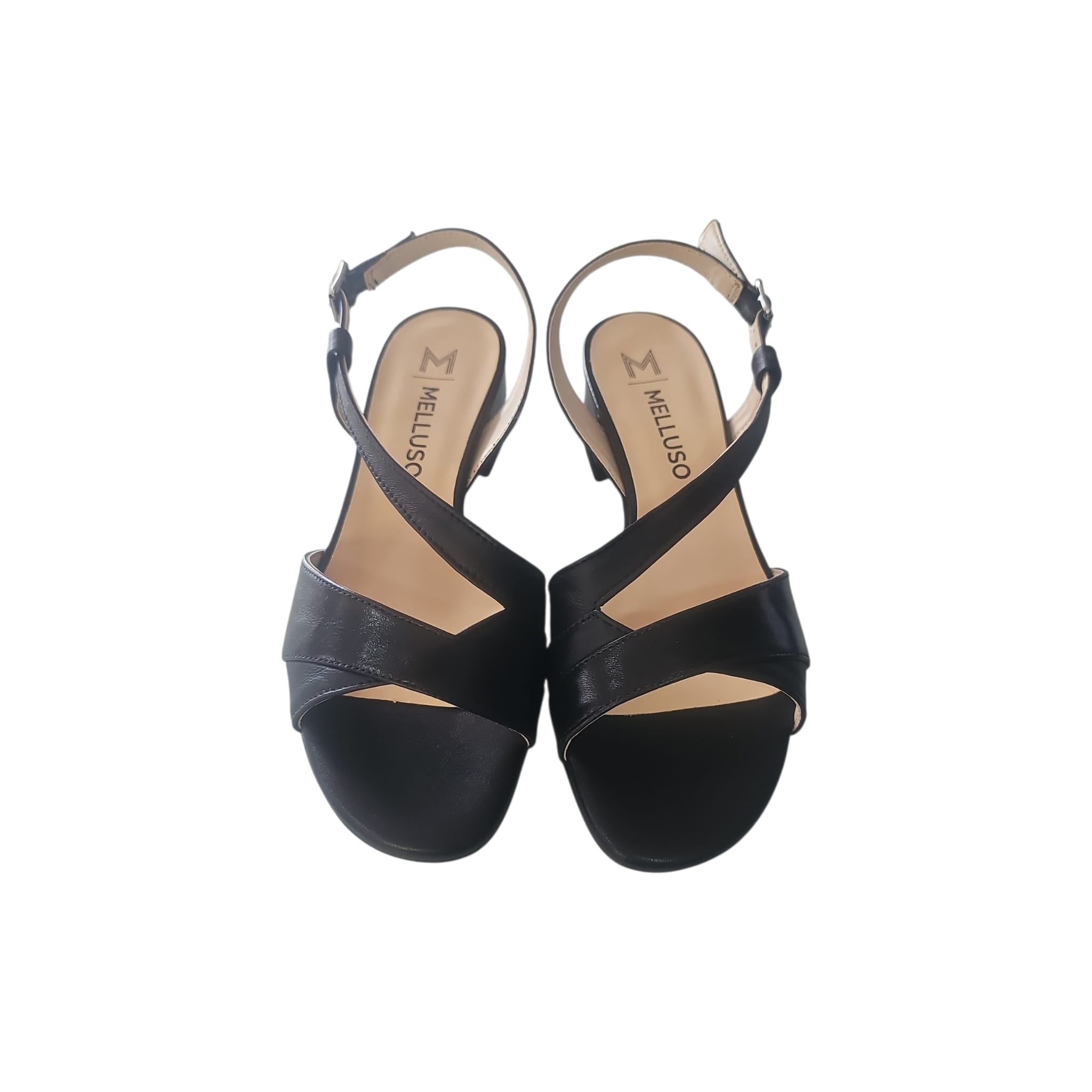 Melluso Donna Sandalo Elegante con Tacco Largo Incrociato Nero K35157Q