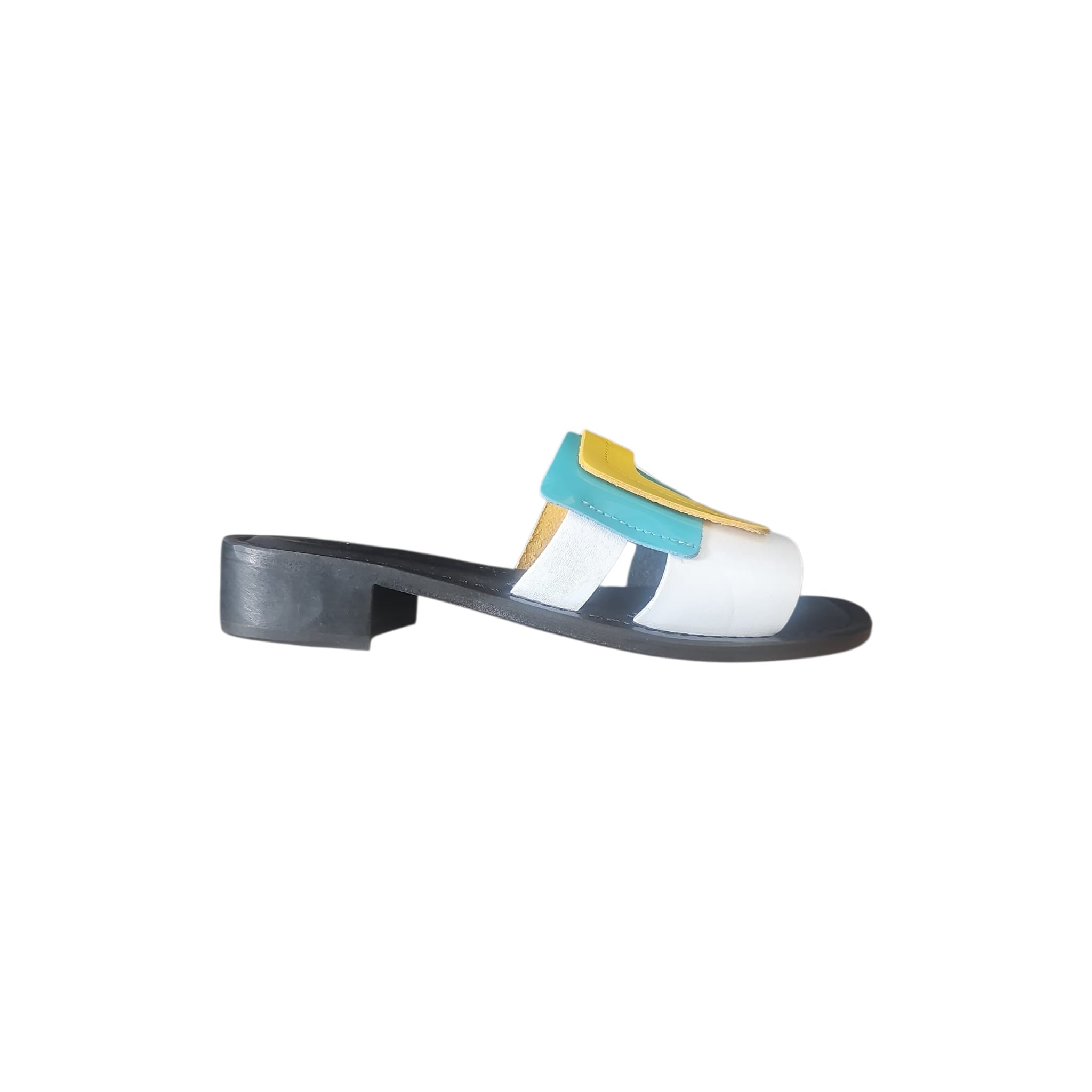 Sabot Donna Jane Tricolore in Pelle - L'Angolo del Cuoio Firenze