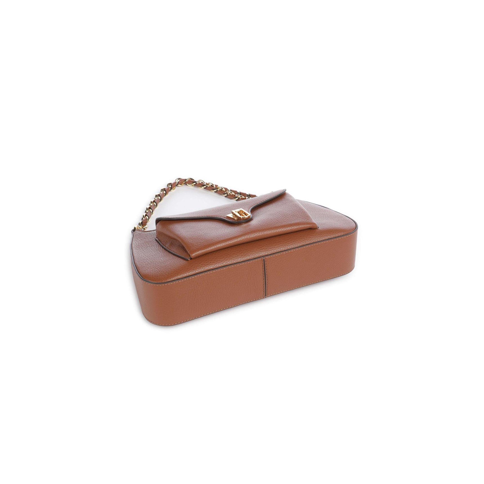COCCINELLE Borsa Donna a Spalla Marrone, In Vera Pelle, Beat Generation
