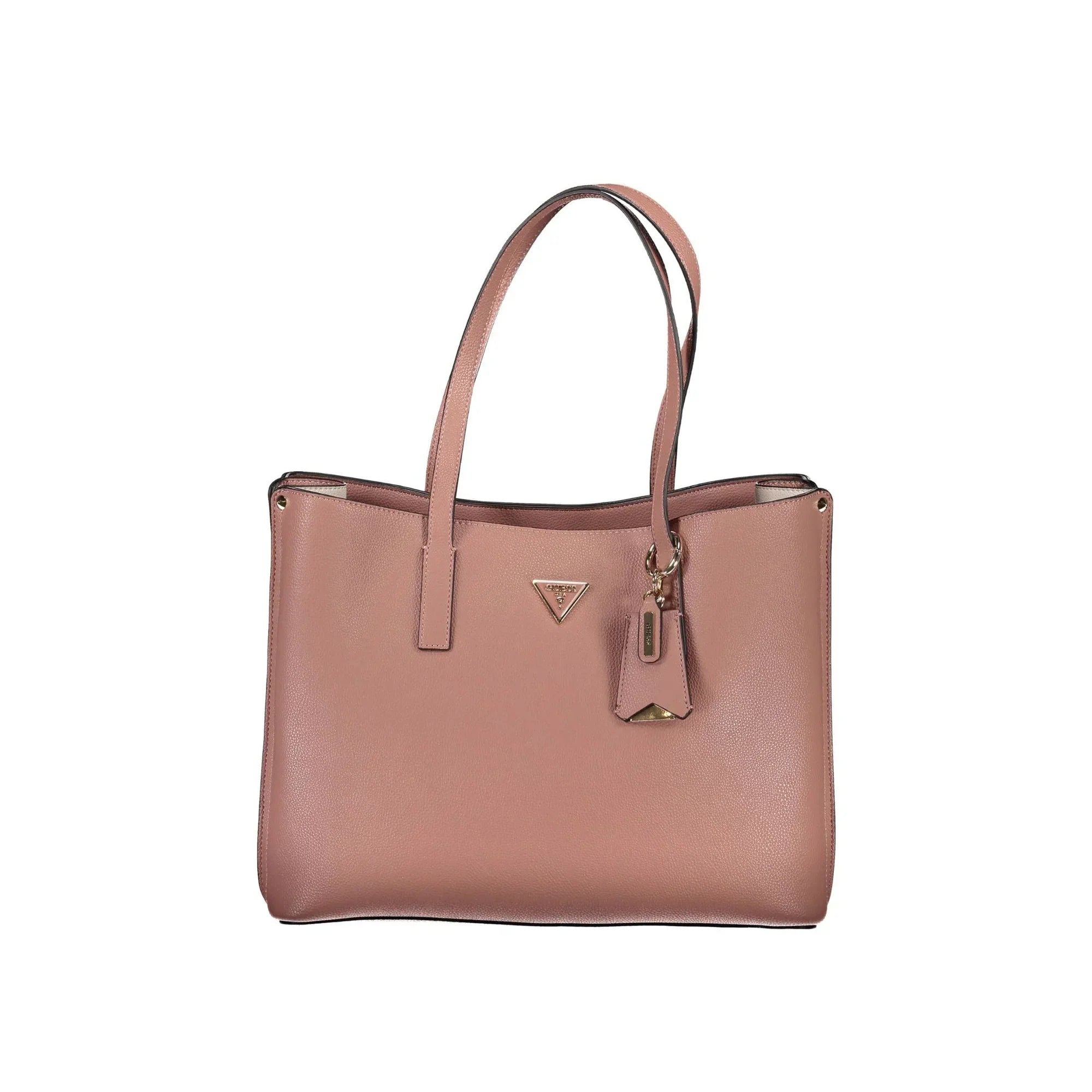 GUESS JEANS Borsa Donna Rosa Meridian a Spalla con Tasche Esterne e Zip