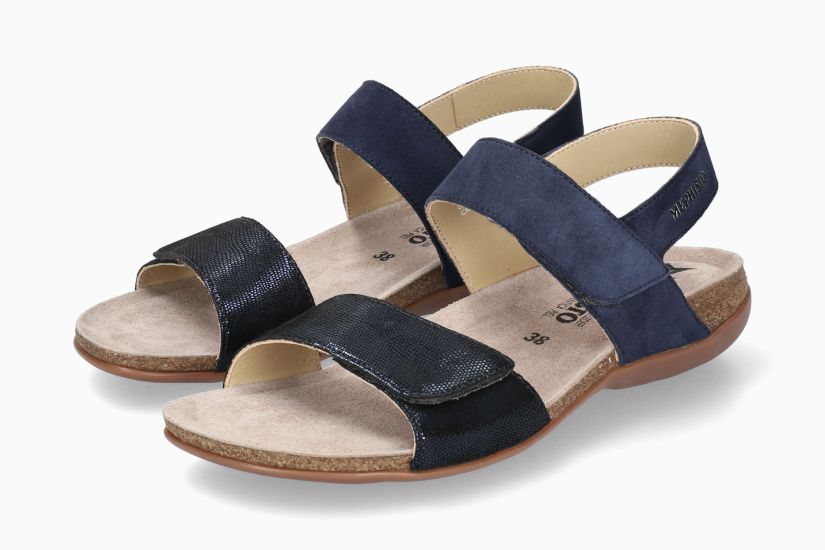 Mephisto Sandalo AGAVE Donna – Pelle Scamosciata, Tacco Piatto, Ultra Leggero