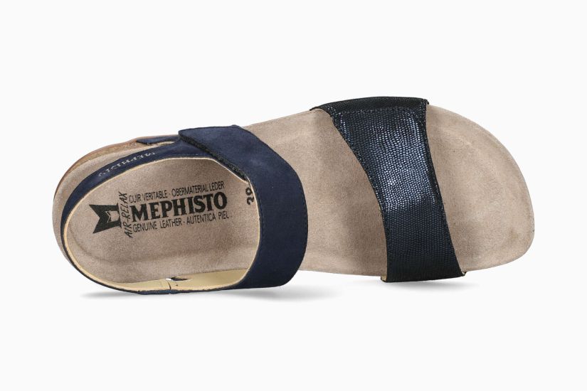 Mephisto Sandalo AGAVE Donna – Pelle Scamosciata, Tacco Piatto, Ultra Leggero