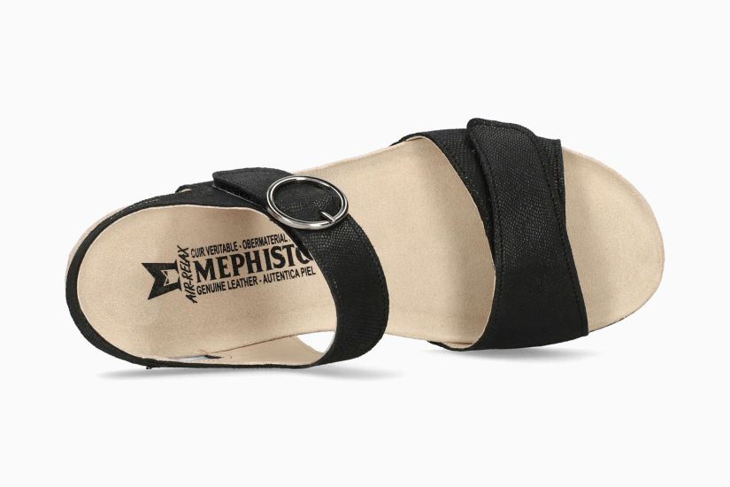 Mephisto Oriana Sandalo Donna – Doppio Strappo, Zeppa Sughero, Ultra Leggero