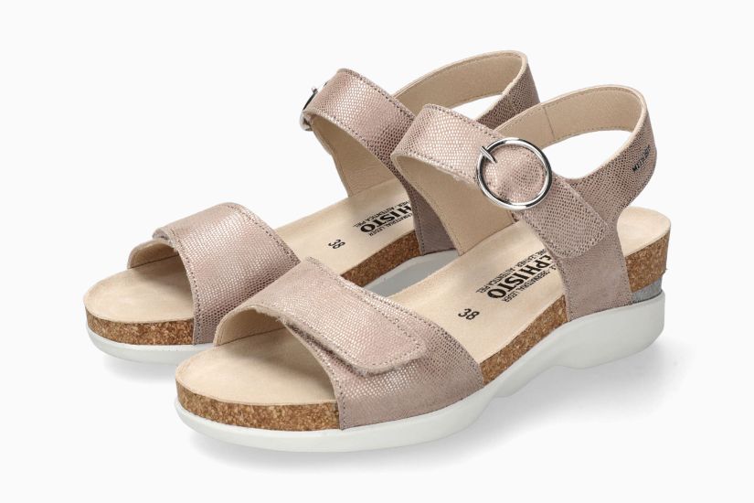 Mephisto Oriana Sandalo Donna – Doppio Strappo, Zeppa Sughero, Ultra Leggero